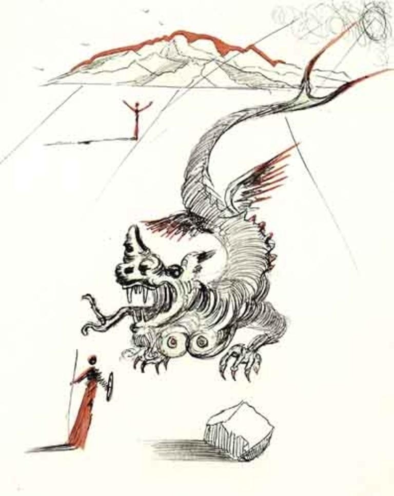 Salvador Dalí Figurative Print - Le Dragon
