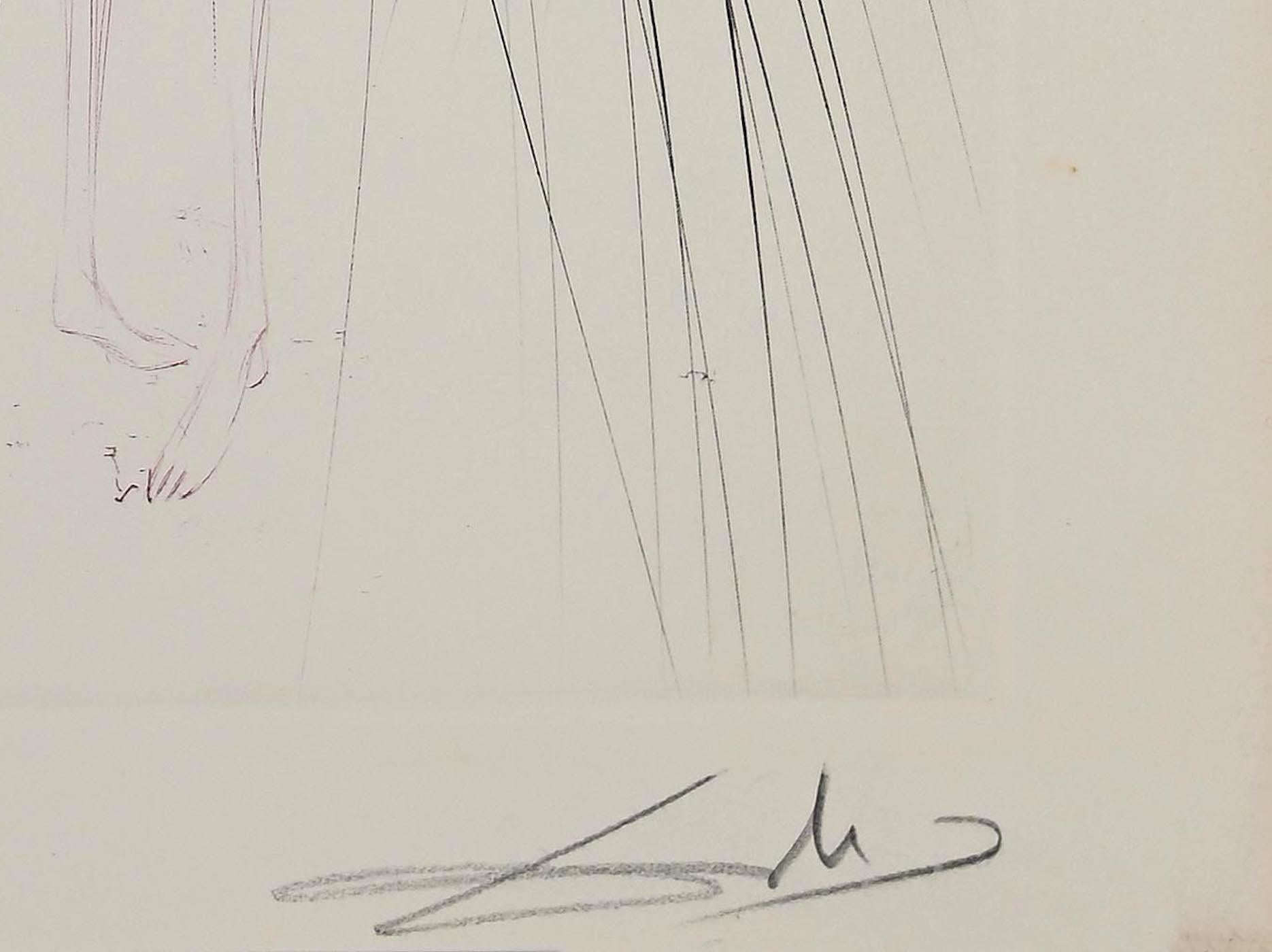 Le géant Beliagog - Pointe sèche attr.  à S. Dalì - 1969 - Print de Salvador Dalí