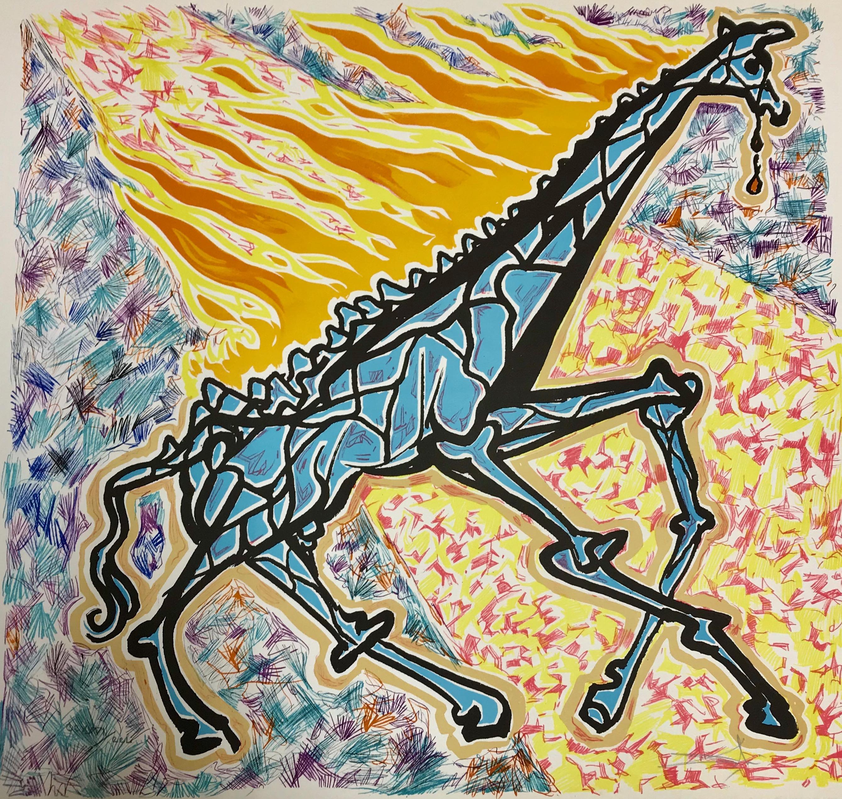 Картина горящий жираф