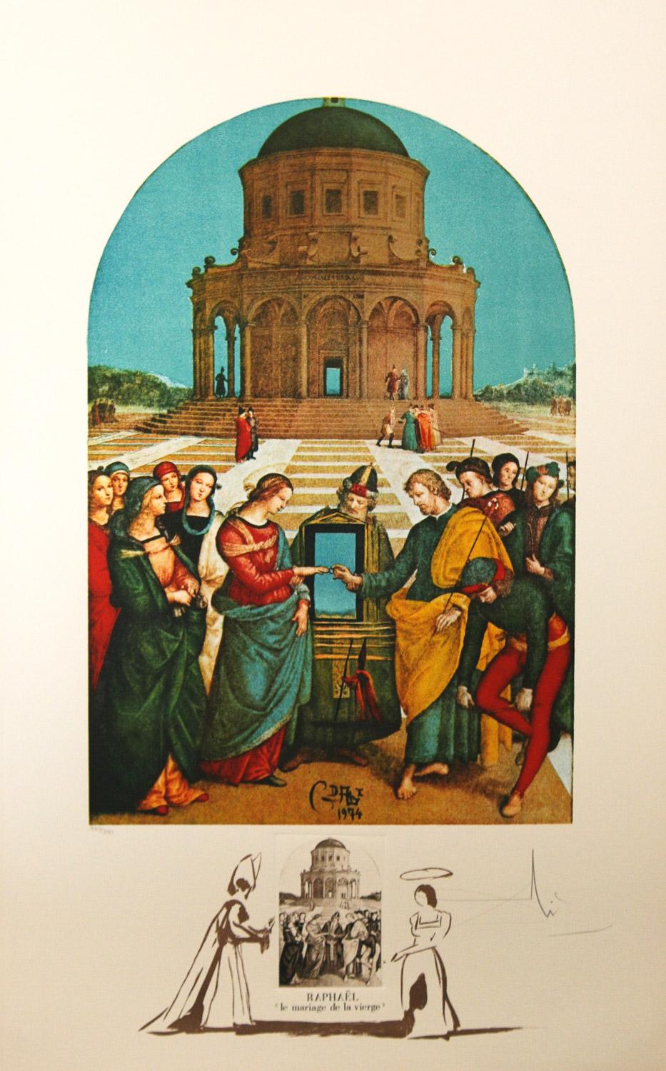 Le Marriage de la Vierge by Salvador Dali Changes in Great Masterpieces Framed - Print by Salvador Dalí