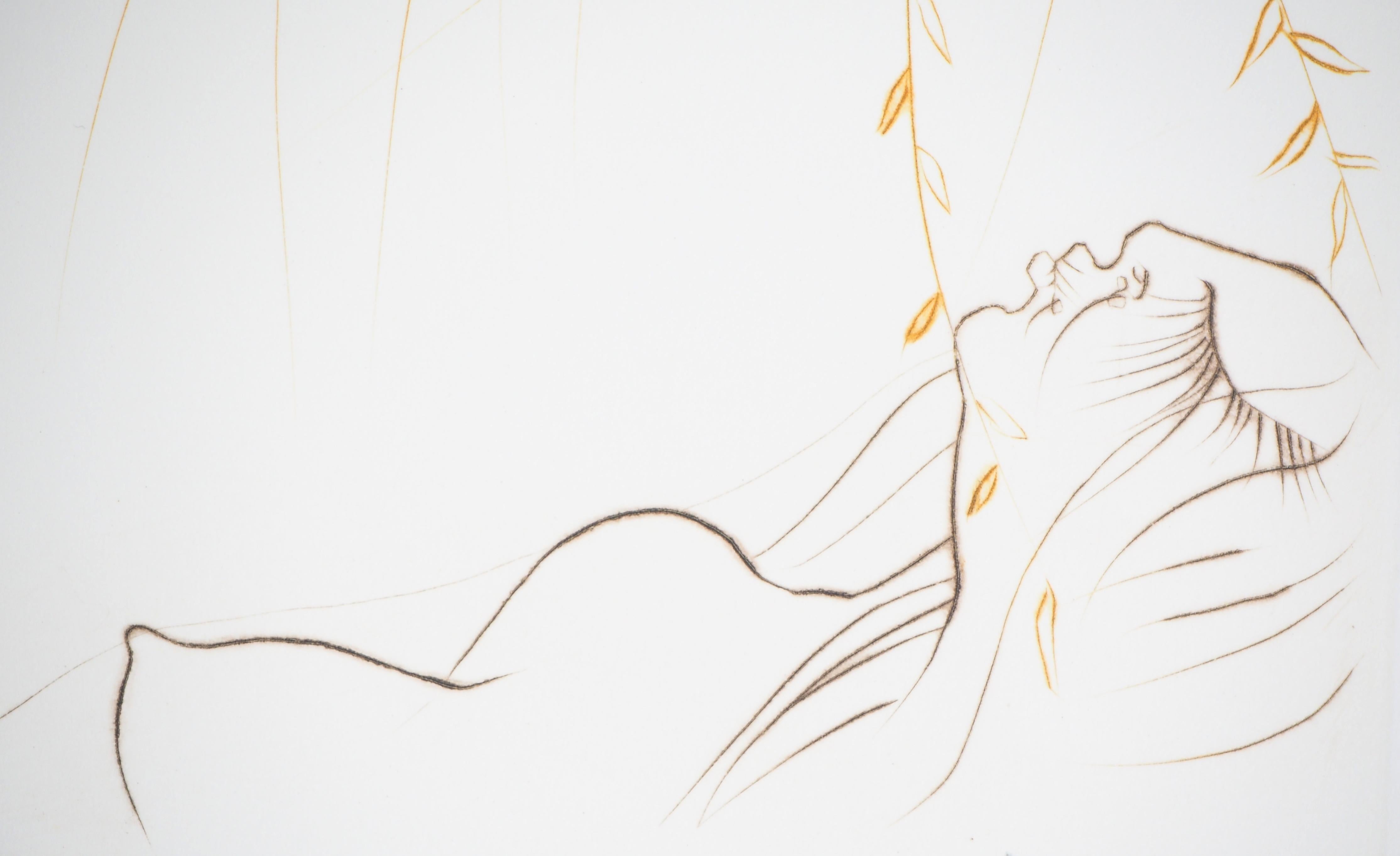 Le Paradis Perdu : The Amorous Sleep - Original Handsigned Etching  (Grau), Figurative Print, von Salvador Dalí