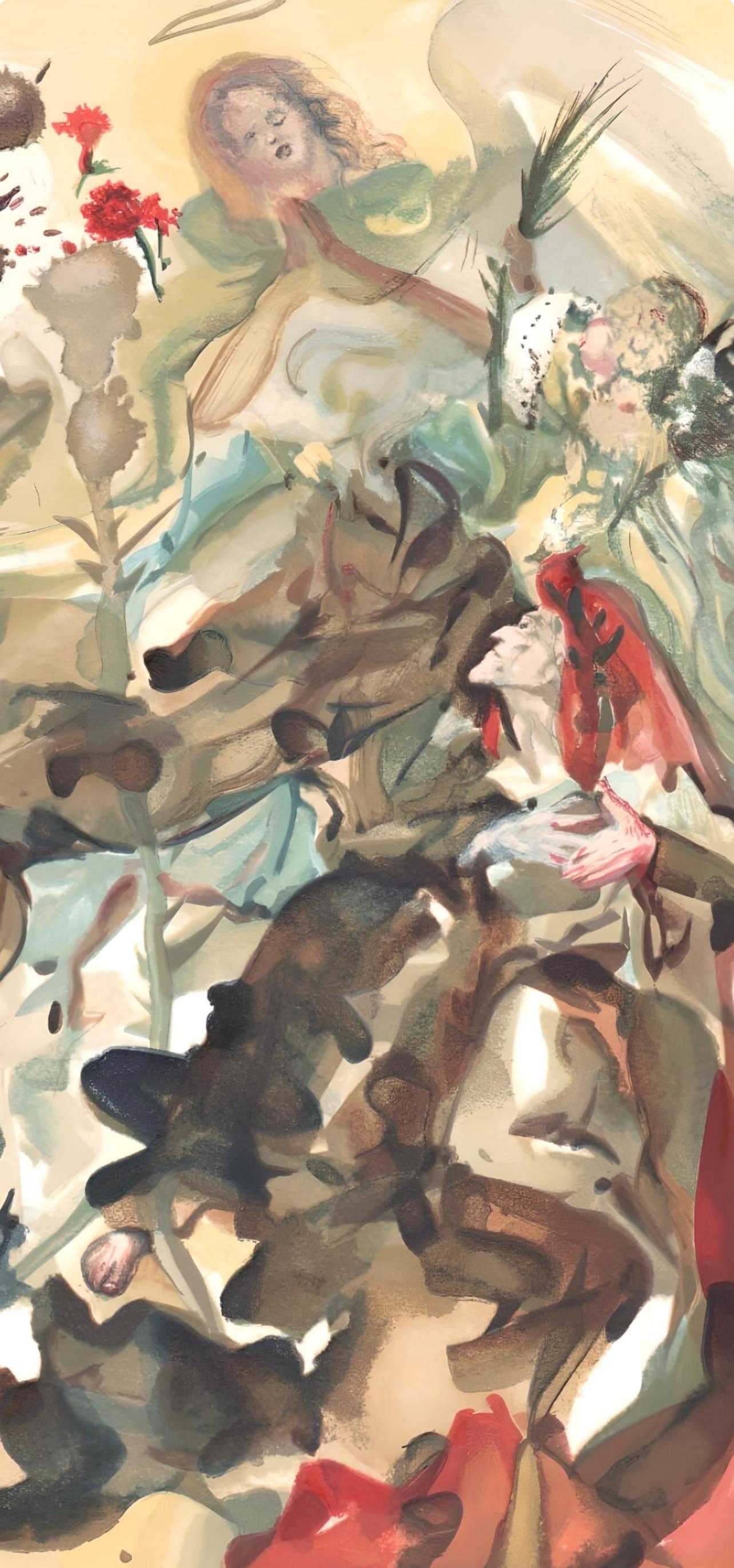 Le Paradis XXI (Field 189-200; M/L 1039-1138), La Divine Comédie - Beige Landscape Print by Salvador Dalí