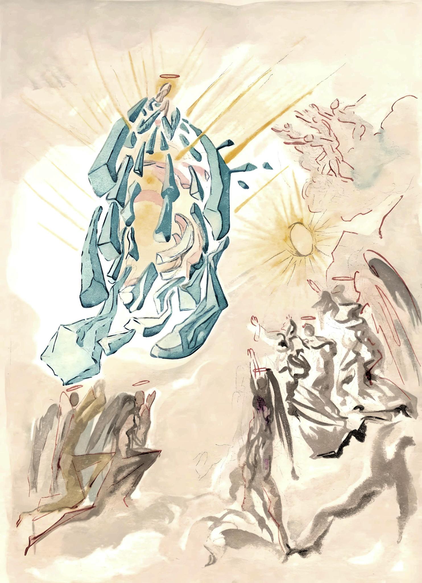 Salvador Dalí Landscape Print - Le Paradis XXII (Field 189-200; M/L 1039-1138), La Divine Comédie