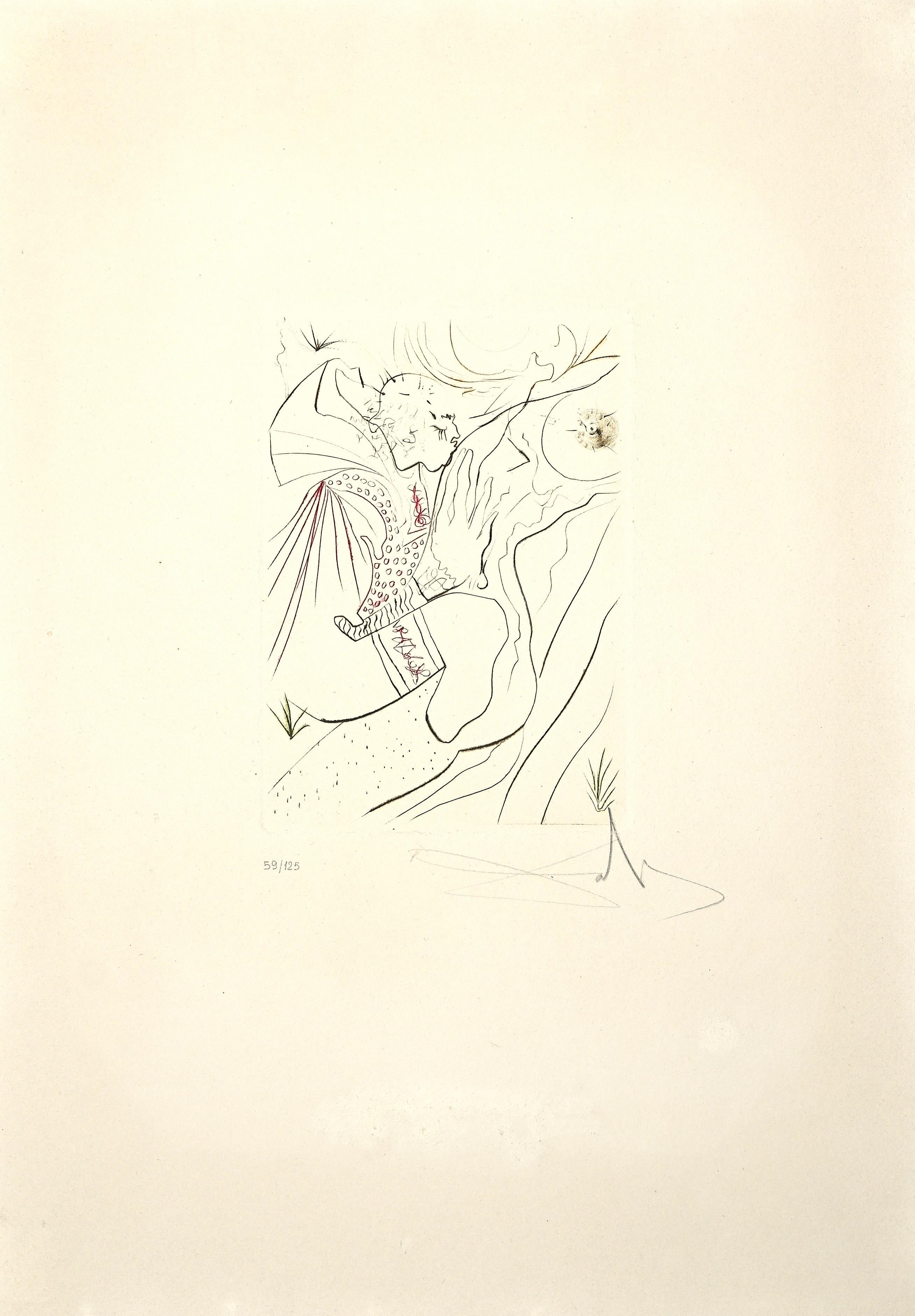 Salvador Dalí Figurative Print - Le Peché Partagé - Etching attr. to Salvador Dalì - 1972