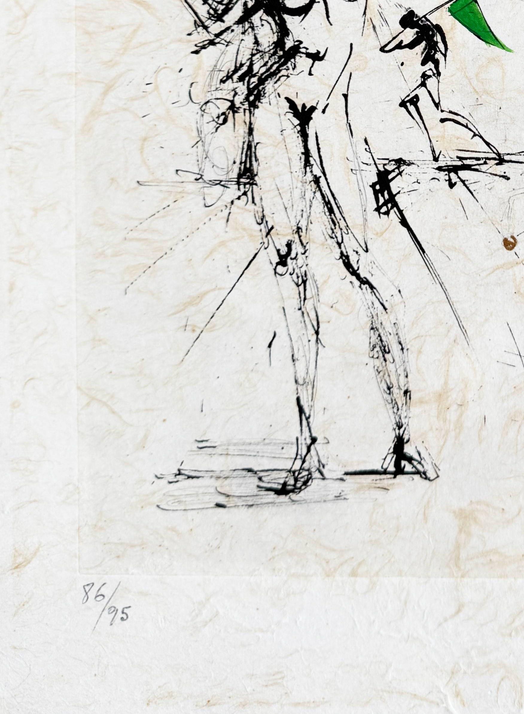 Le Pecheur (Grau), Print, von Salvador Dalí