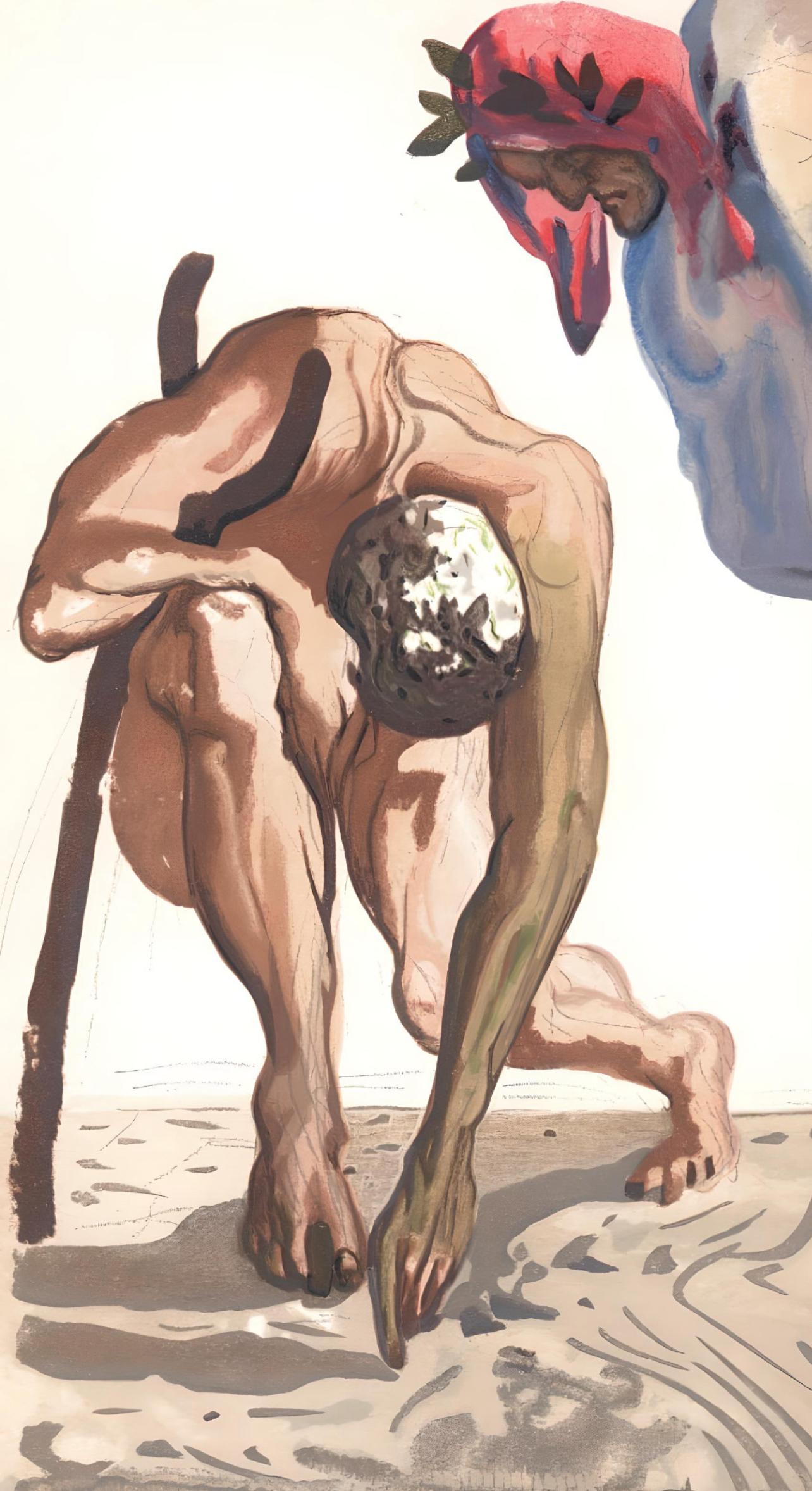 Le Purgatoire VII (Field 189-200; M/L 1039-1138), La Divine Comédie - Beige Figurative Print by Salvador Dalí