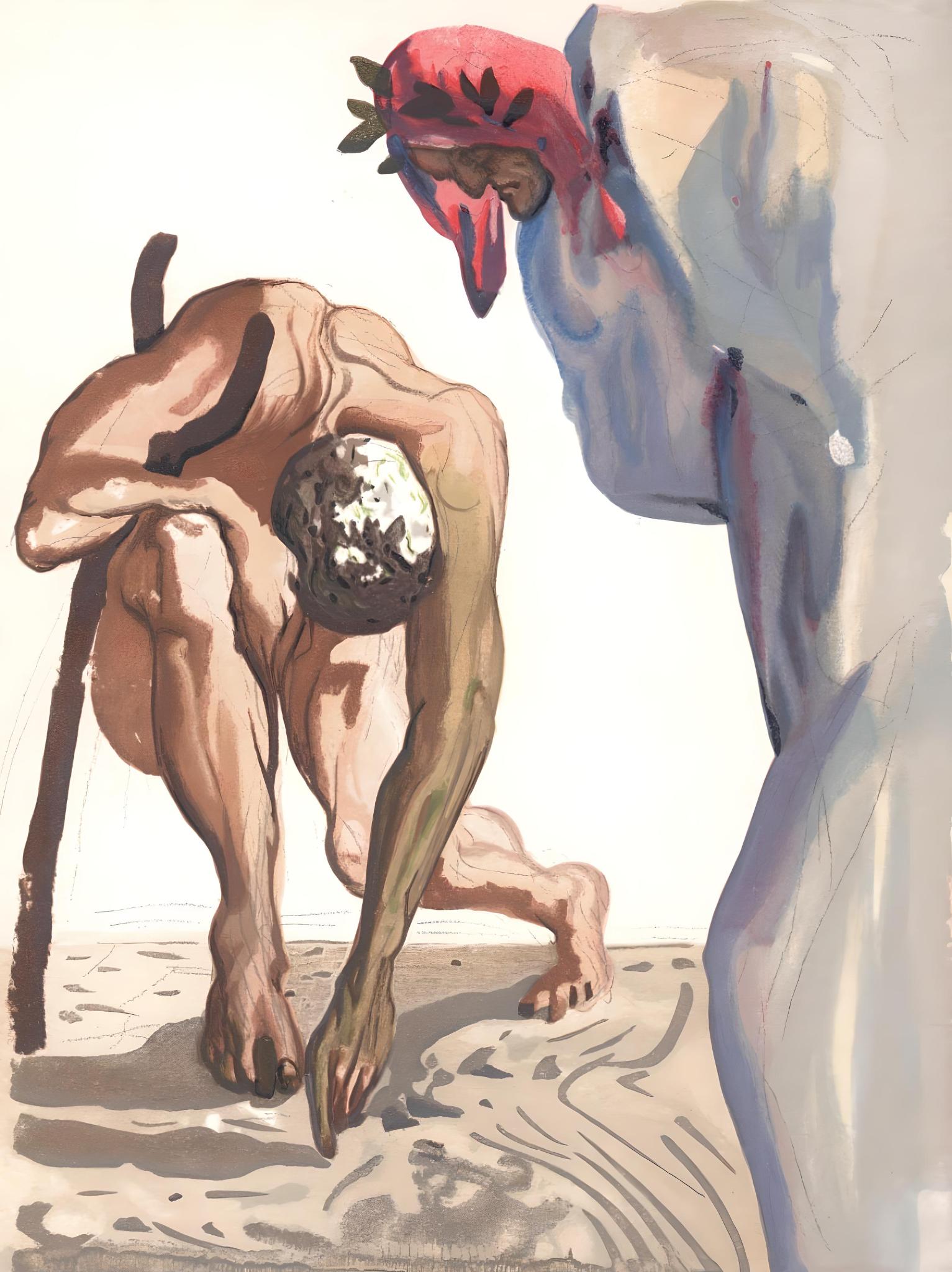 Salvador Dalí Figurative Print - Le Purgatoire VII (Field 189-200; M/L 1039-1138), La Divine Comédie