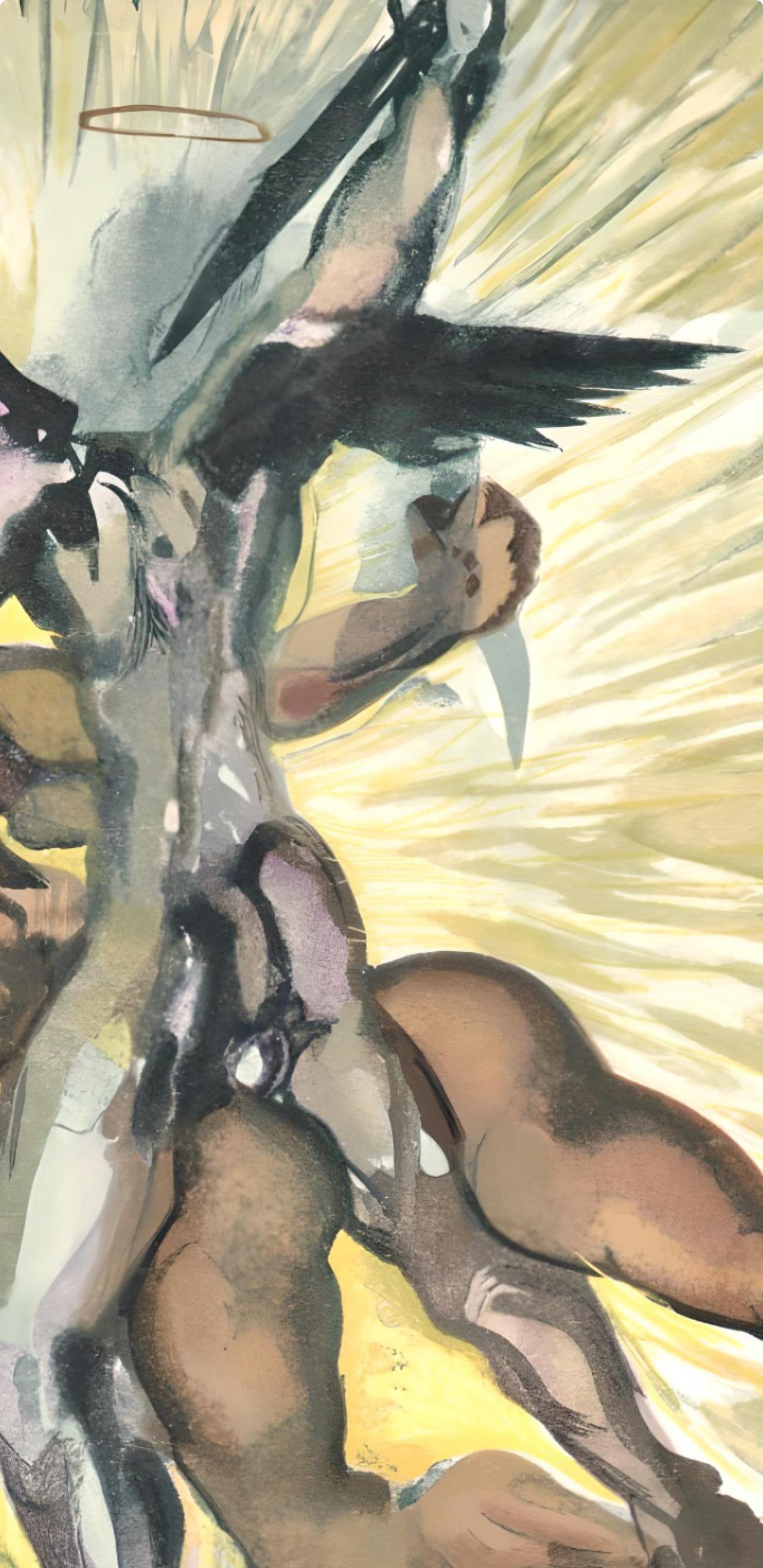 Le Purgatoire VIII (Field 189-200; M/L 1039-1138), La Divine Comédie - Beige Figurative Print by Salvador Dalí