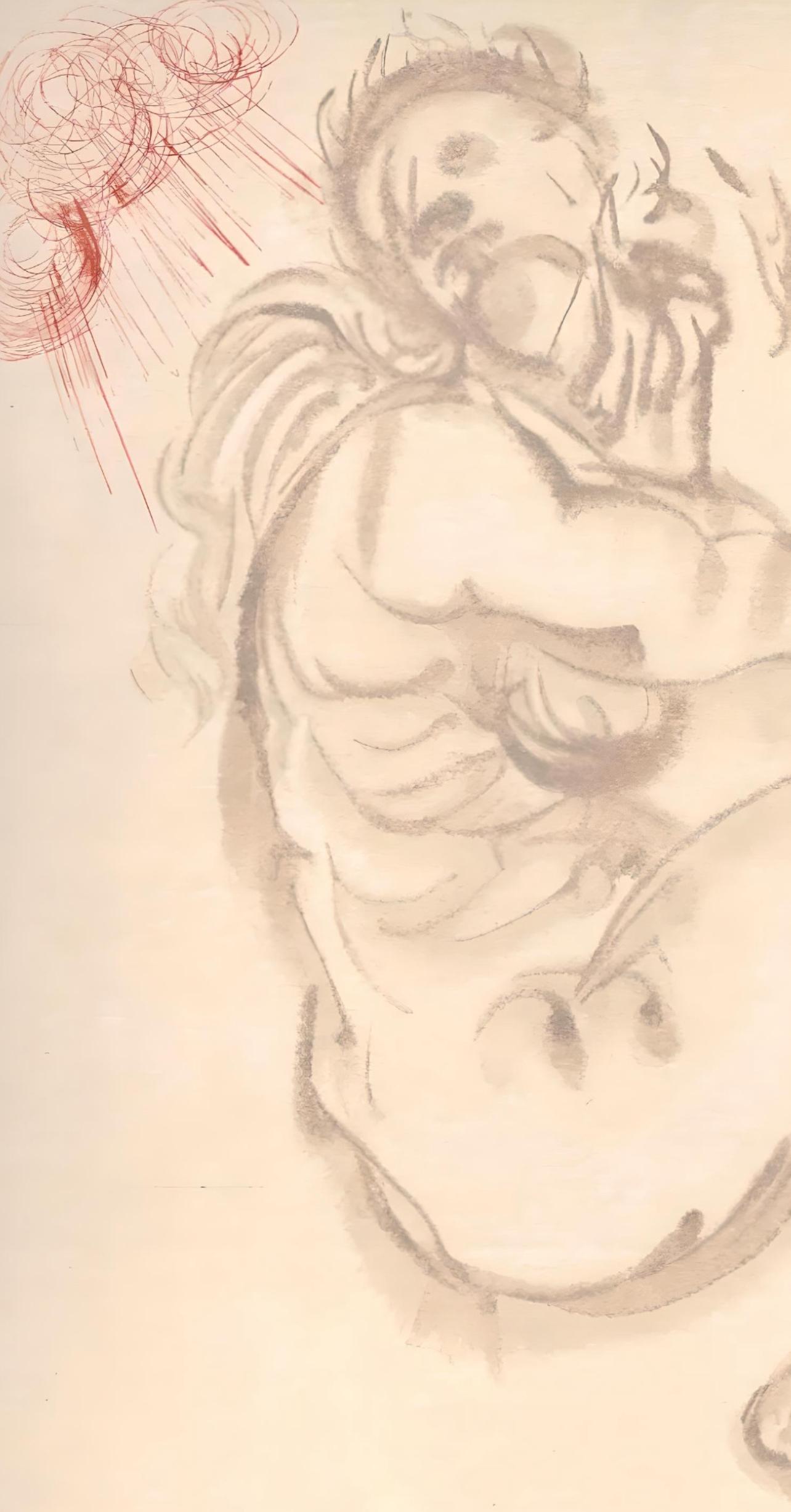 Le Purgatoire XIX (Field 189-200; M/L 1039-1138), La Divine Comédie - White Figurative Print by Salvador Dalí