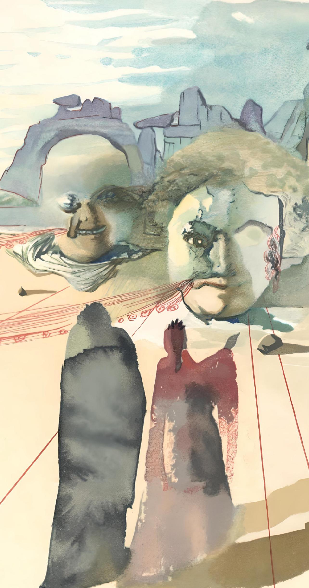 Le Purgatoire XX (Field 189-200; M/L 1039-1138), La Divine Comédie - Beige Figurative Print by Salvador Dalí
