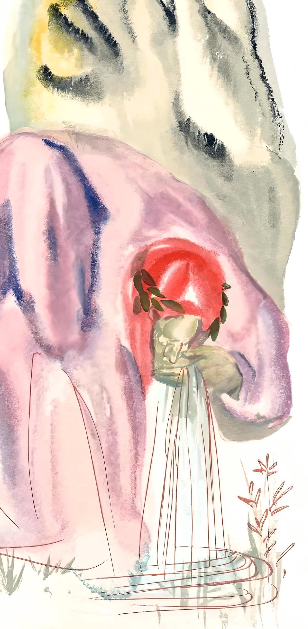 Le Purgatoire XXI (Feld 189-200; M/L 1039-1138), La Divine Comédie (Beige), Figurative Print, von Salvador Dalí
