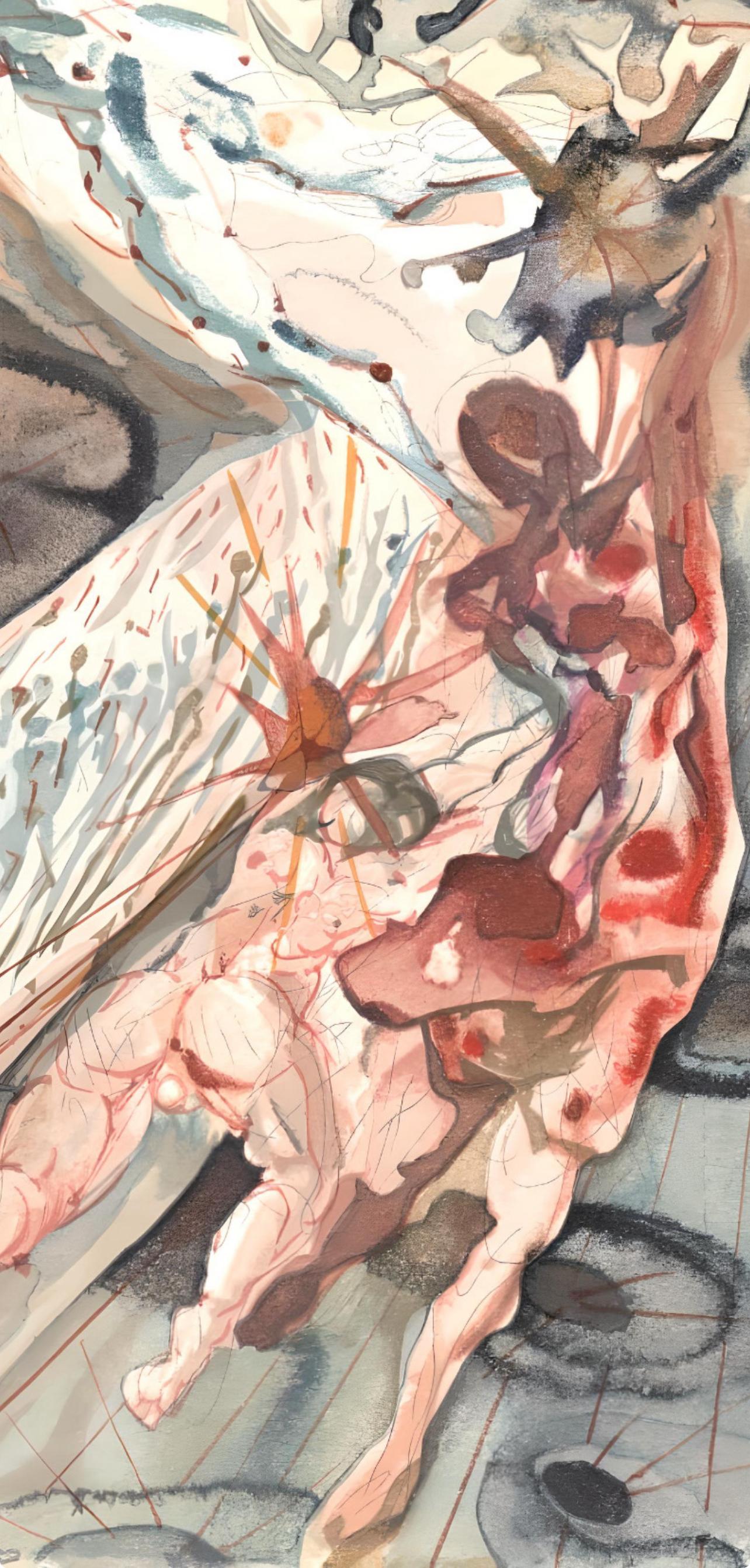 Le Purgatoire XXXI (Field 189-200; M/L 1039-1138), La Divine Comédie - Beige Figurative Print by Salvador Dalí