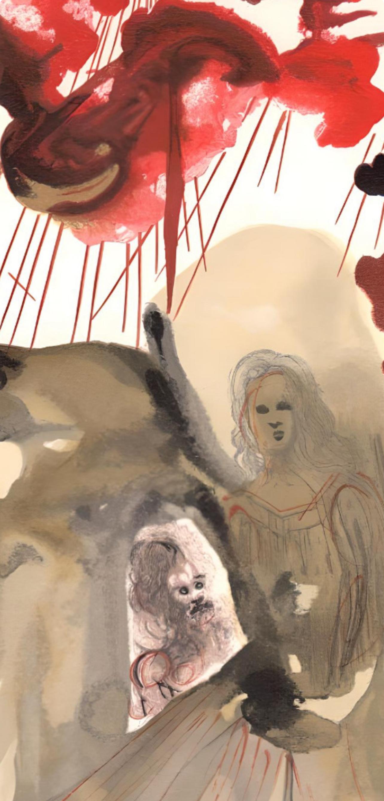 Le Purgatoire XXXIII (Campo 189-200; M/L 1039-1138), La Divine Comédie - Landscape Print Marrón de Salvador Dalí