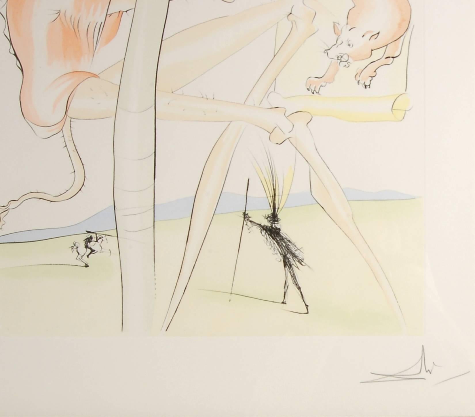 Die Singe und der Leopard (Surrealismus), Print, von Salvador Dalí