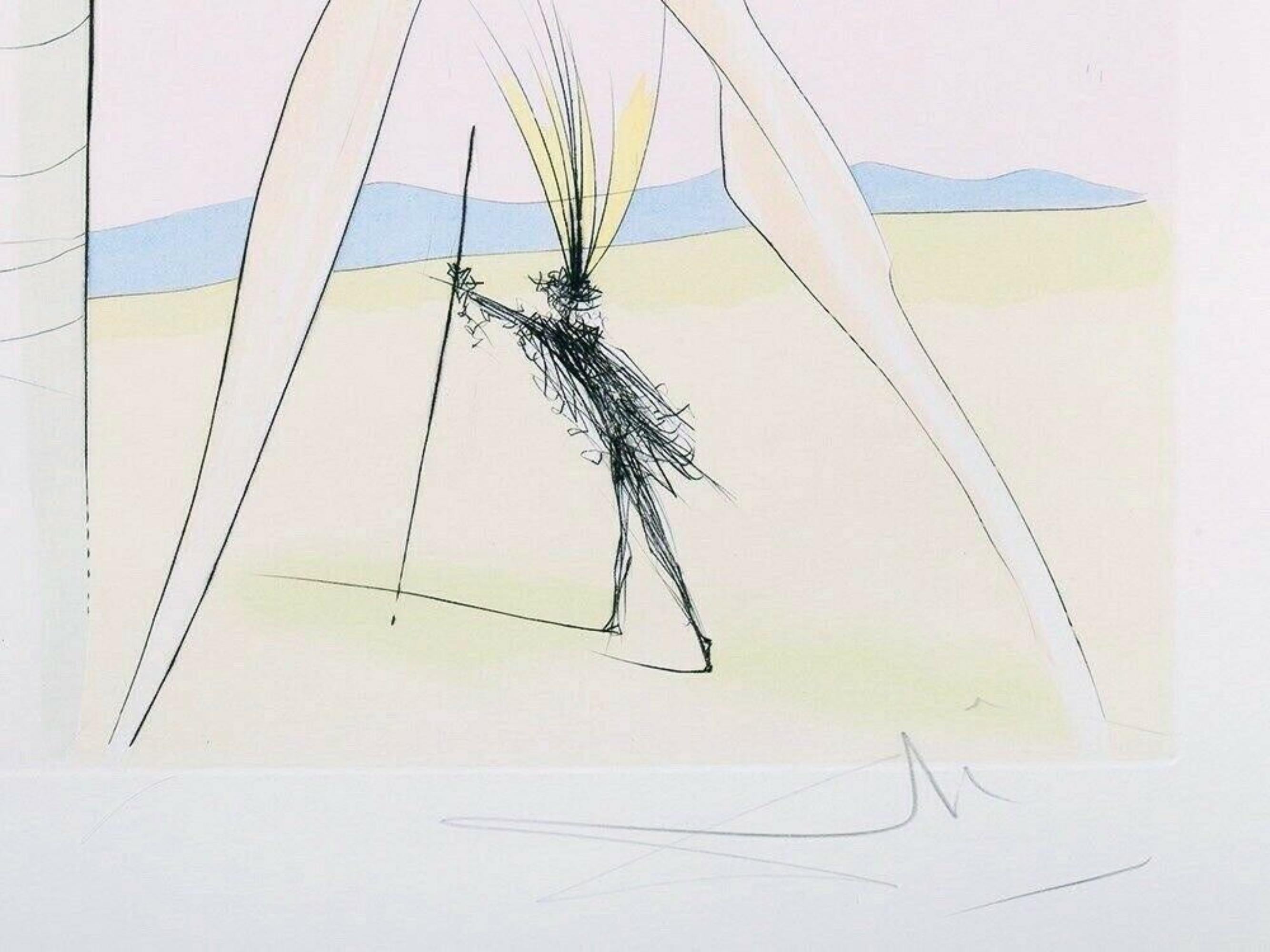 Le Singe et le Léopard, Salvador Dali - Print Surrealismo di Salvador Dalí
