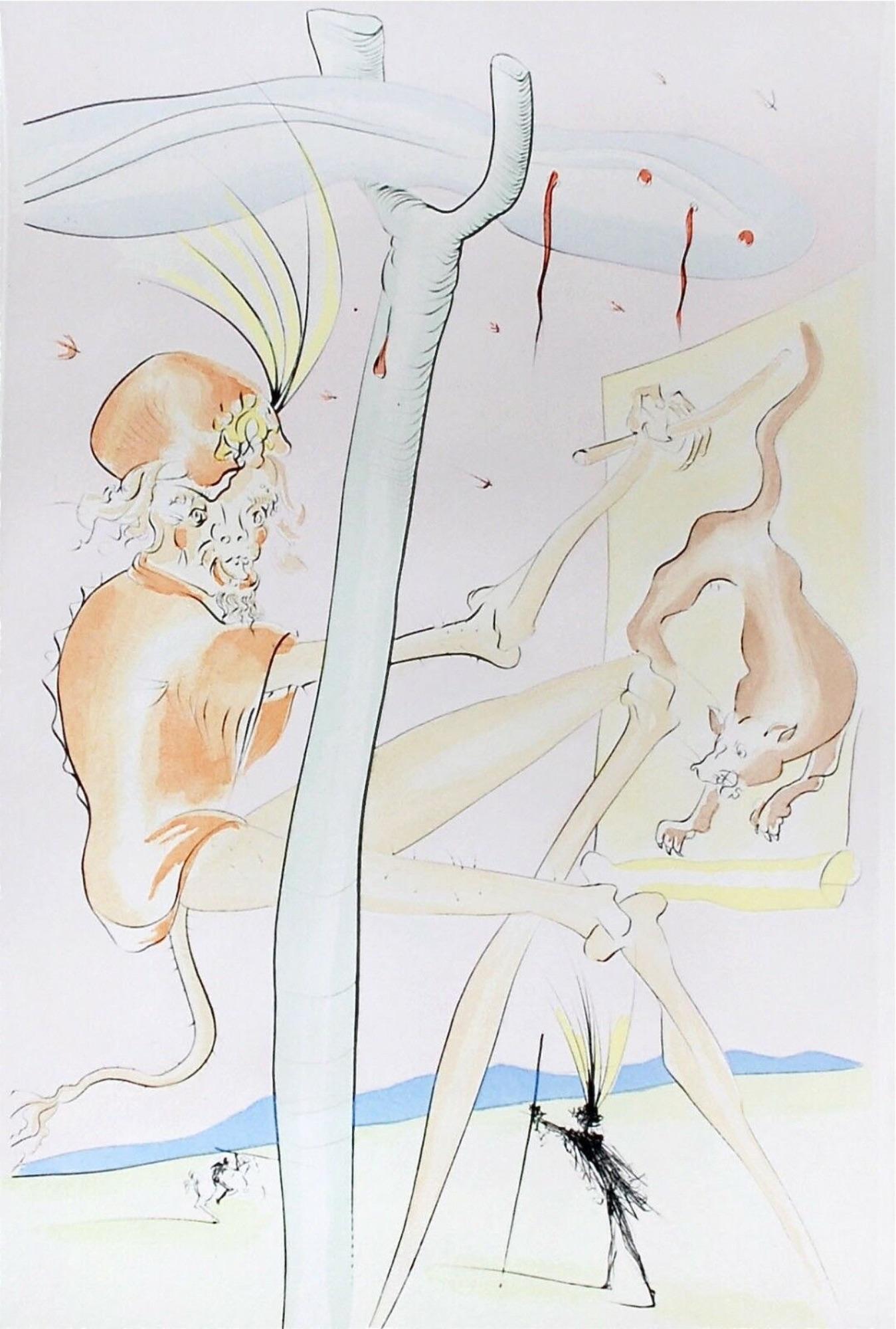 Landscape Print di Salvador Dalí - Le Singe et le Léopard, Salvador Dali