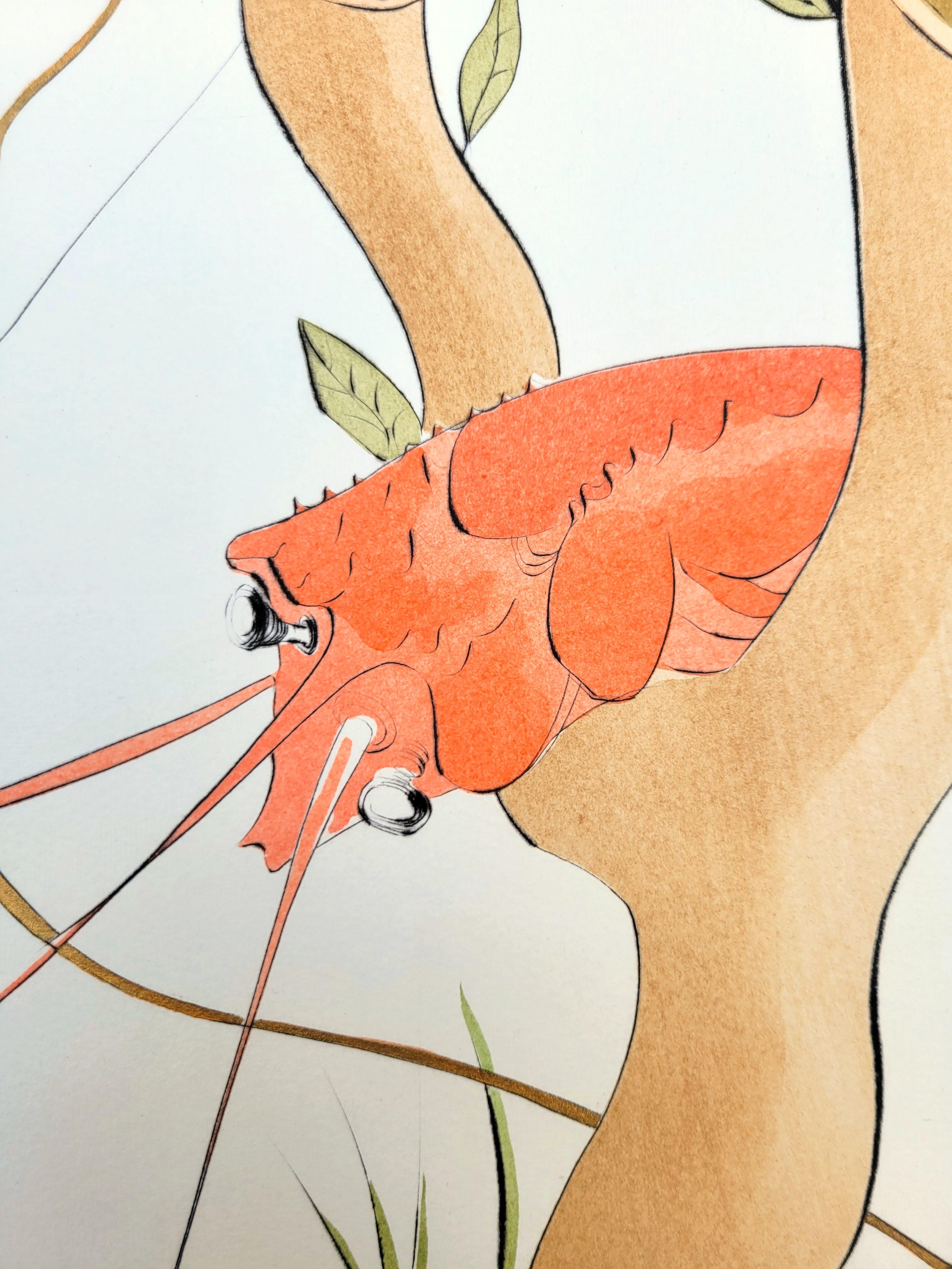 Le Téléphone (Hummertelefon) /// Salvador Dali Surrealismus Moderne Gravur im Angebot 9