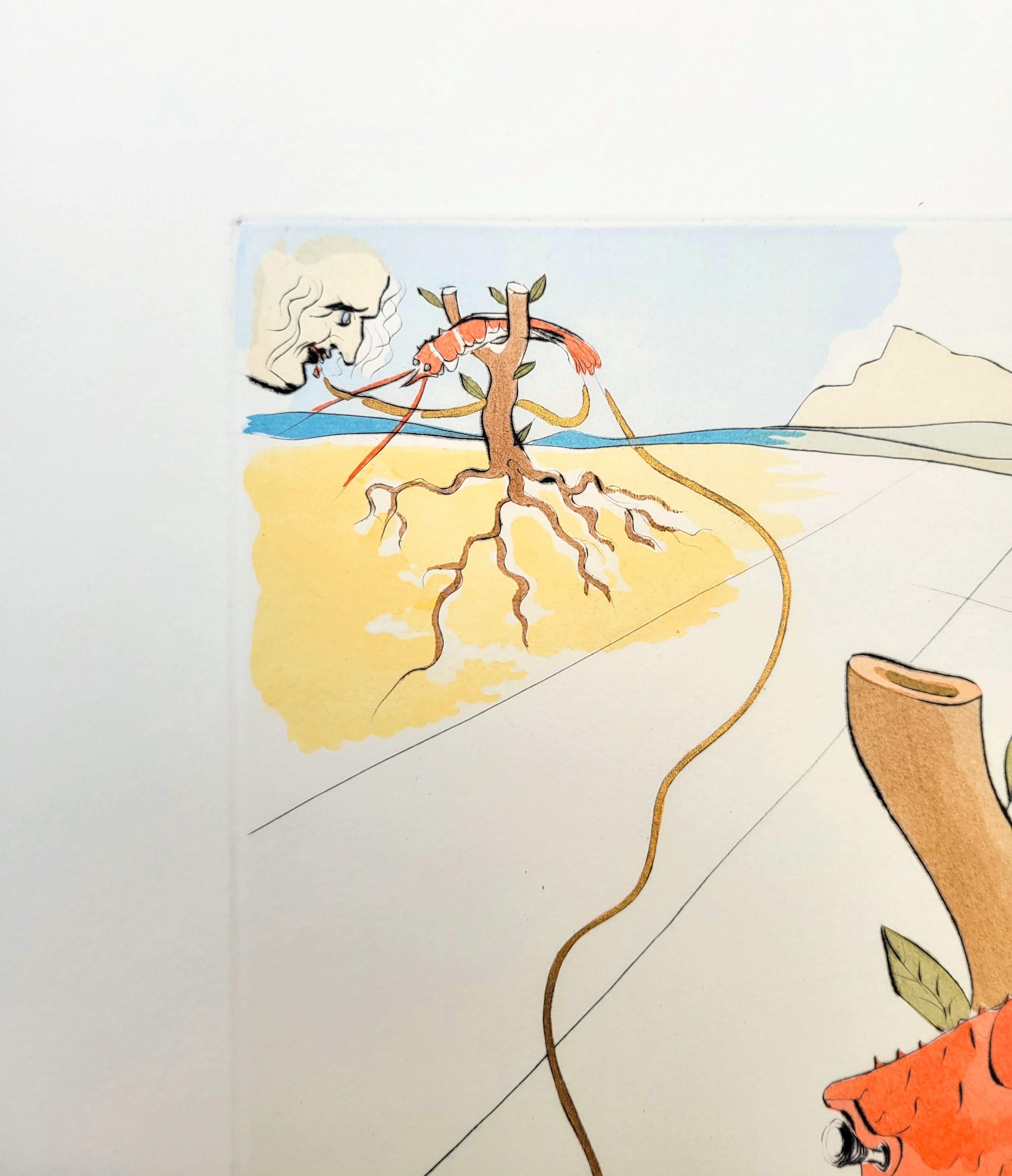 Le Téléphone (Hummertelefon) /// Salvador Dali Surrealismus Moderne Gravur im Angebot 10