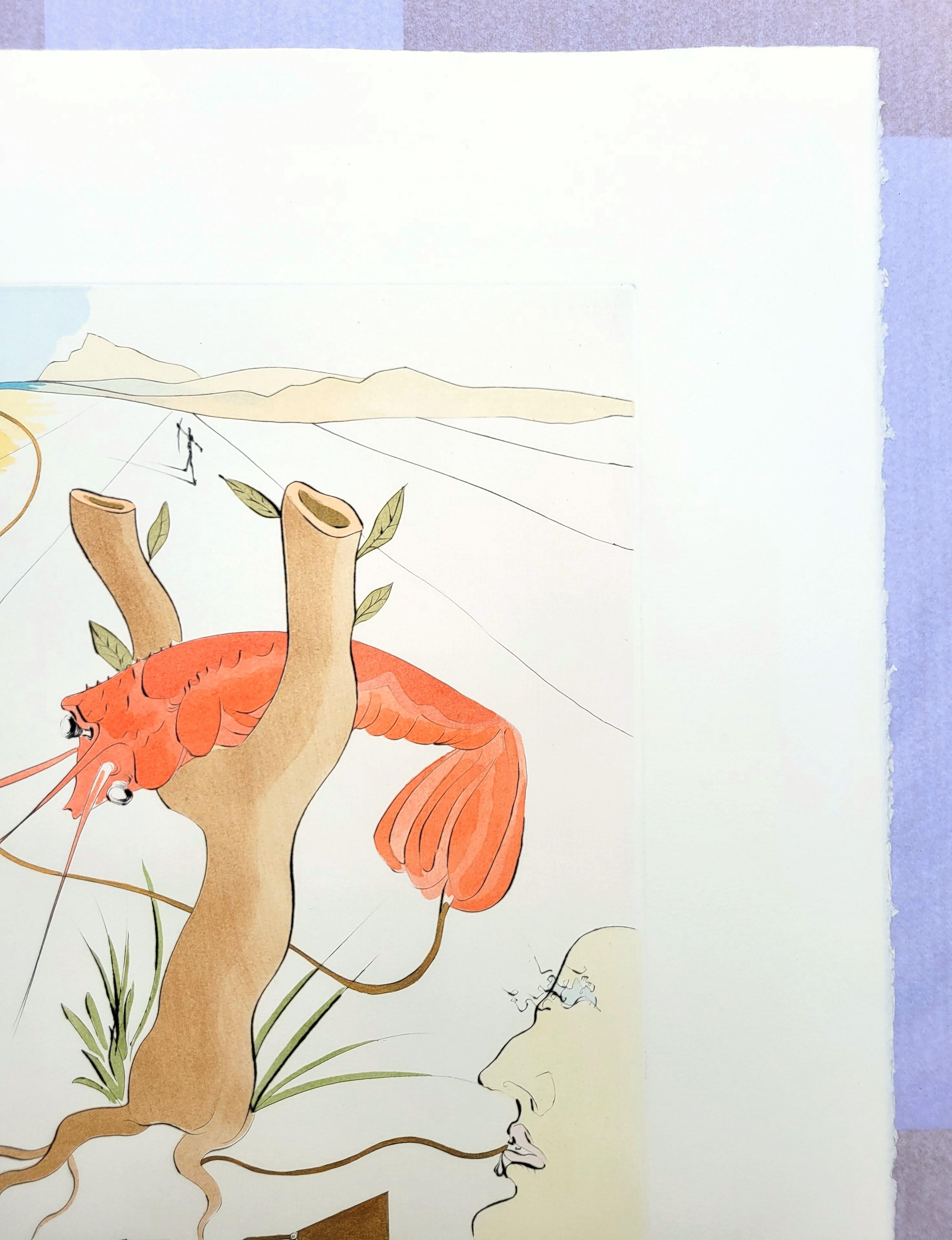 Le Téléphone (Hummertelefon) /// Salvador Dali Surrealismus Moderne Gravur im Angebot 2