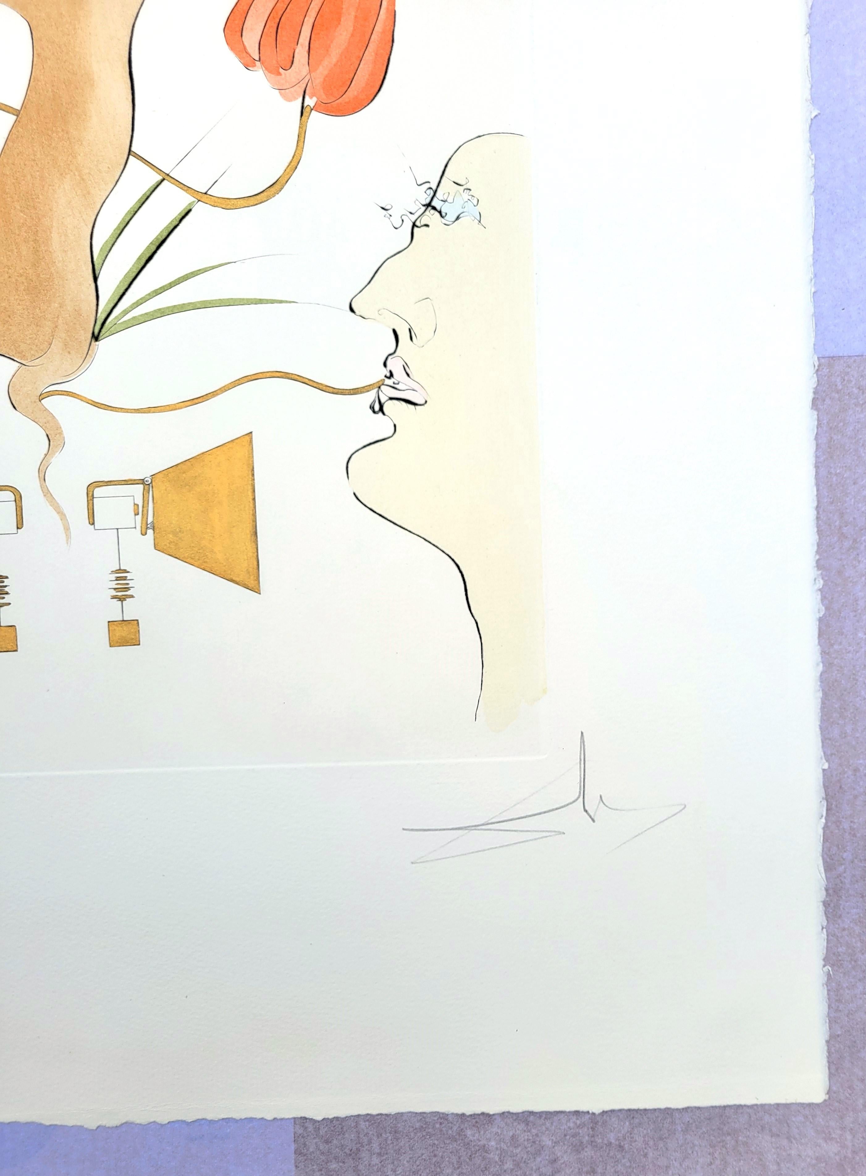 Le Téléphone (Hummertelefon) /// Salvador Dali Surrealismus Moderne Gravur im Angebot 3