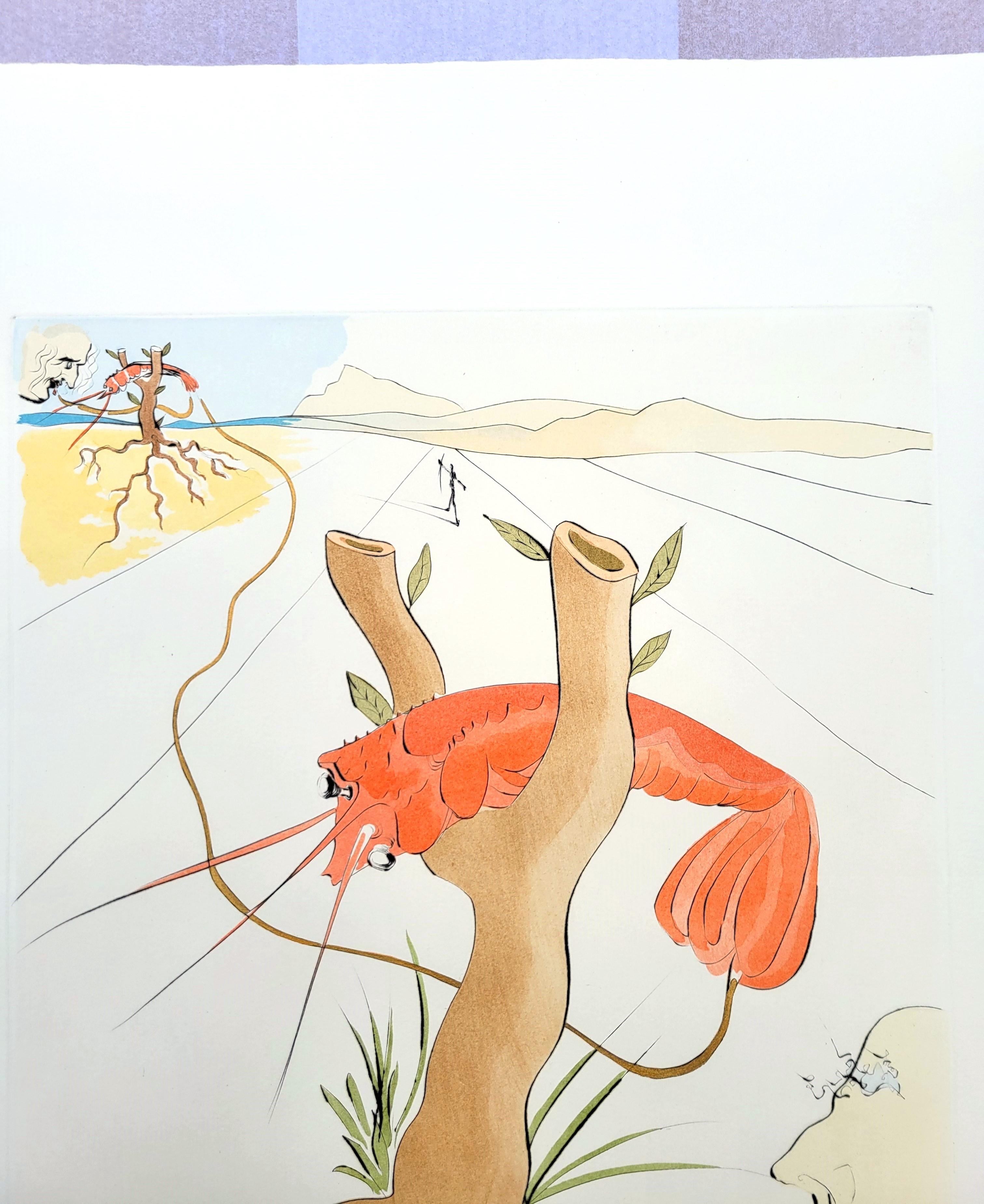 Le Téléphone (Hummertelefon) /// Salvador Dali Surrealismus Moderne Gravur im Angebot 4