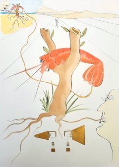 Le Téléphone (Hummertelefon) /// Salvador Dali Surrealismus Moderne Gravur