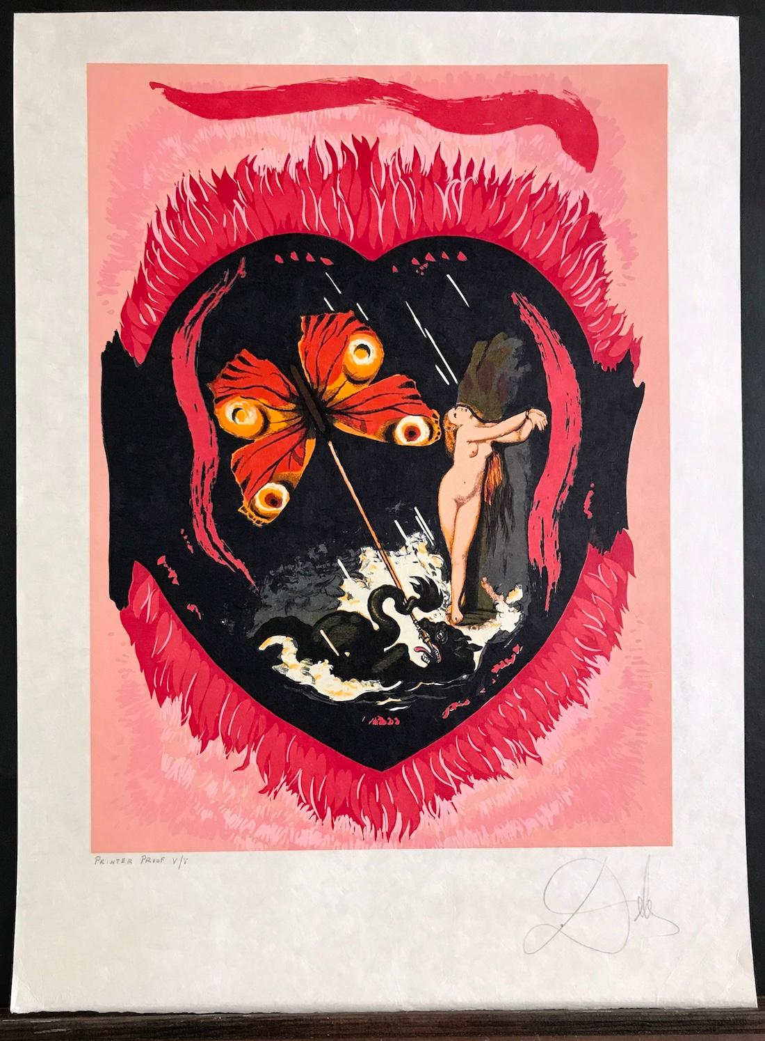 Le Triomphe (Drei Schwerter-Suite) L'Amour Suite, signierte Lithographie auf japanischem Papier (Surrealismus), Print, von Salvador Dalí