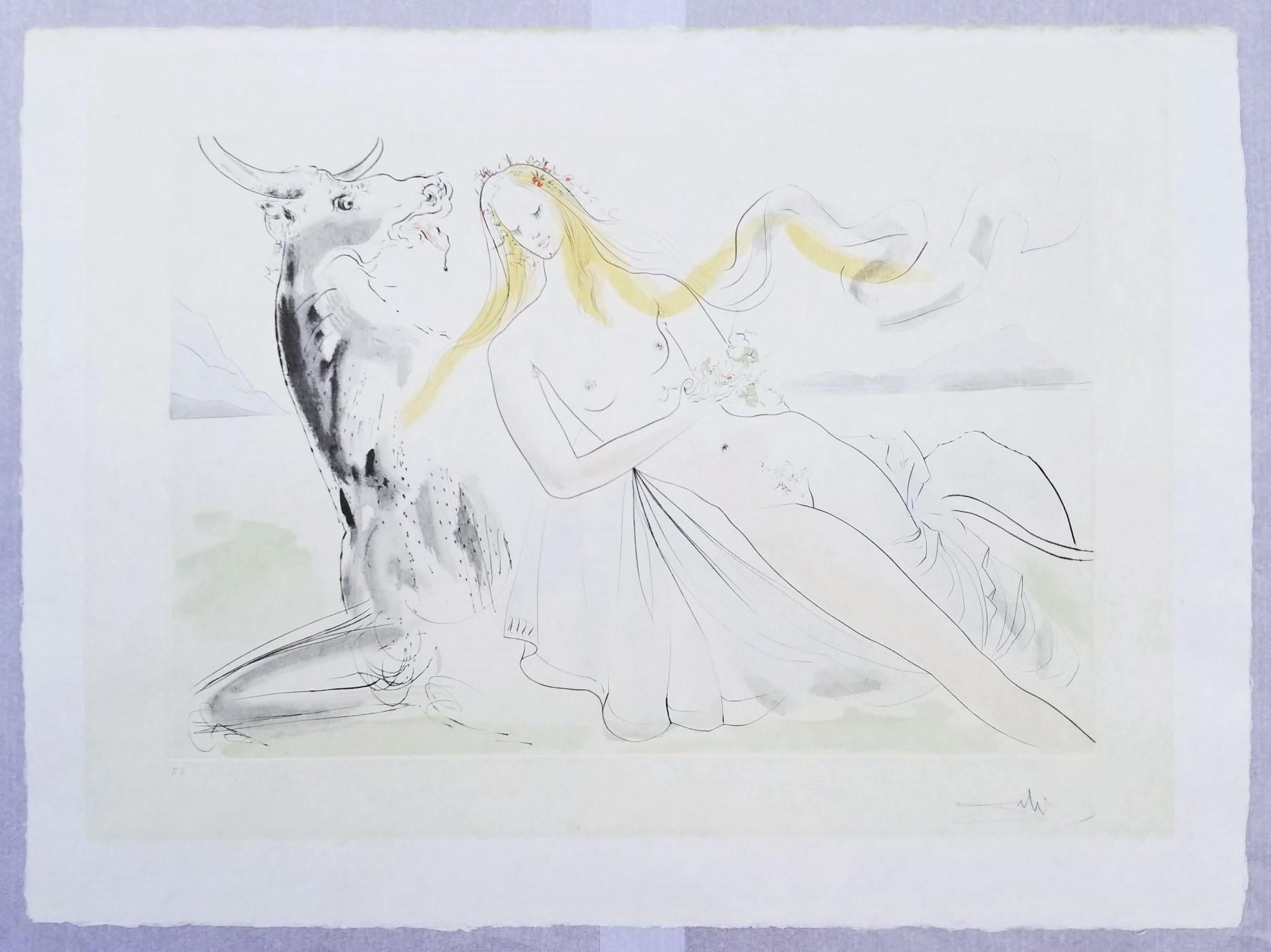 Le Viol d'Europe (The Rape of Europa) /// Surrealism Salvador Dali Mythology Art - Print de Salvador Dalí