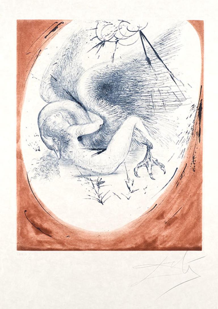 Salvador Dalí Figurative Print - Leda and the Swan