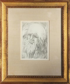 Leonardo da Vinci Artist Portrait Original Etching for the Collector’s Guild