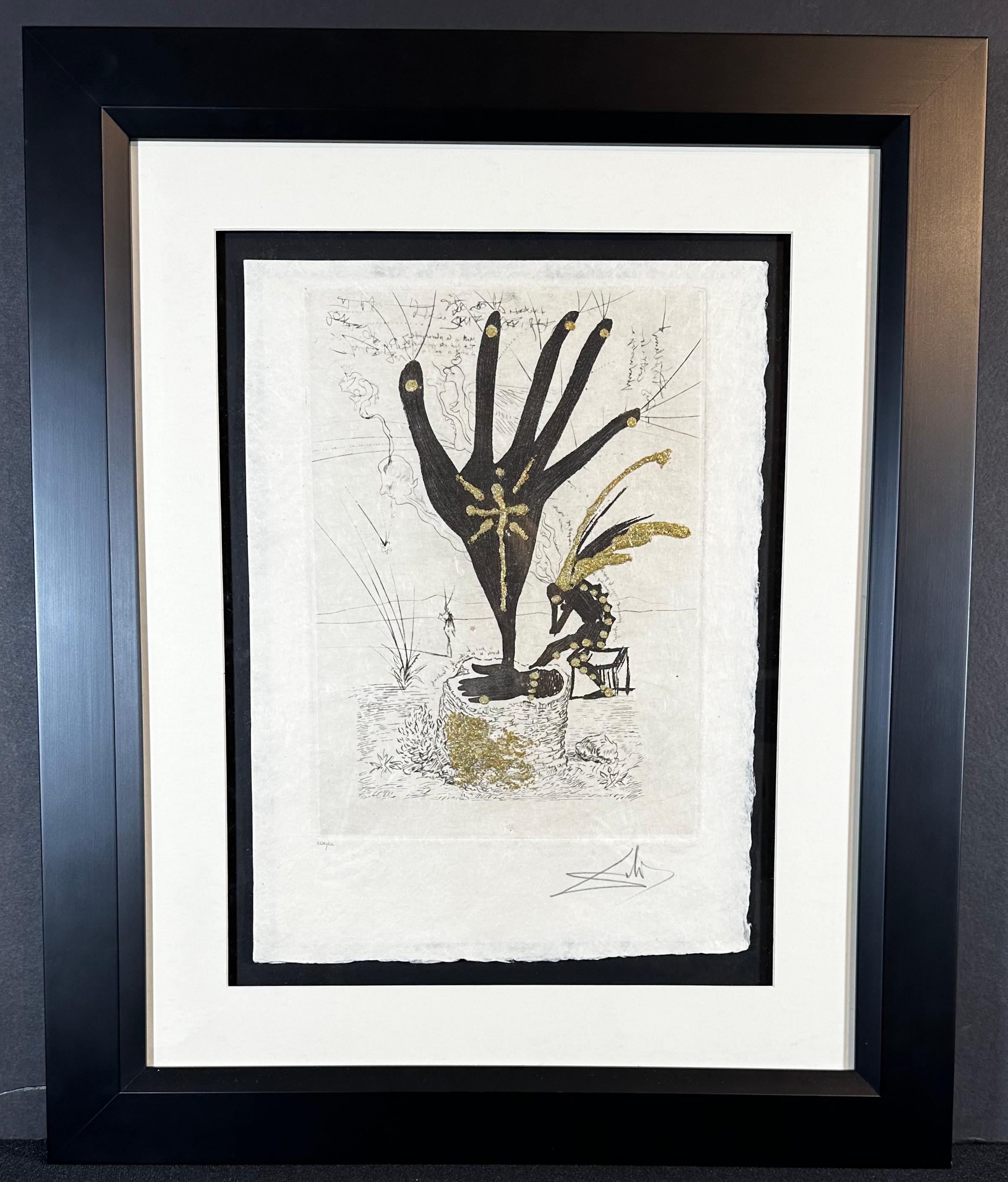 ARTIST: Salvador Dali

TITLE: Les Amours Jaunes Flower of Art

MEDIUM: Etching + Gold Flakes

SIGNED: Hand Signed 

EDITION NUMBER:  CLXII/CC

MEASUREMENTS: 11