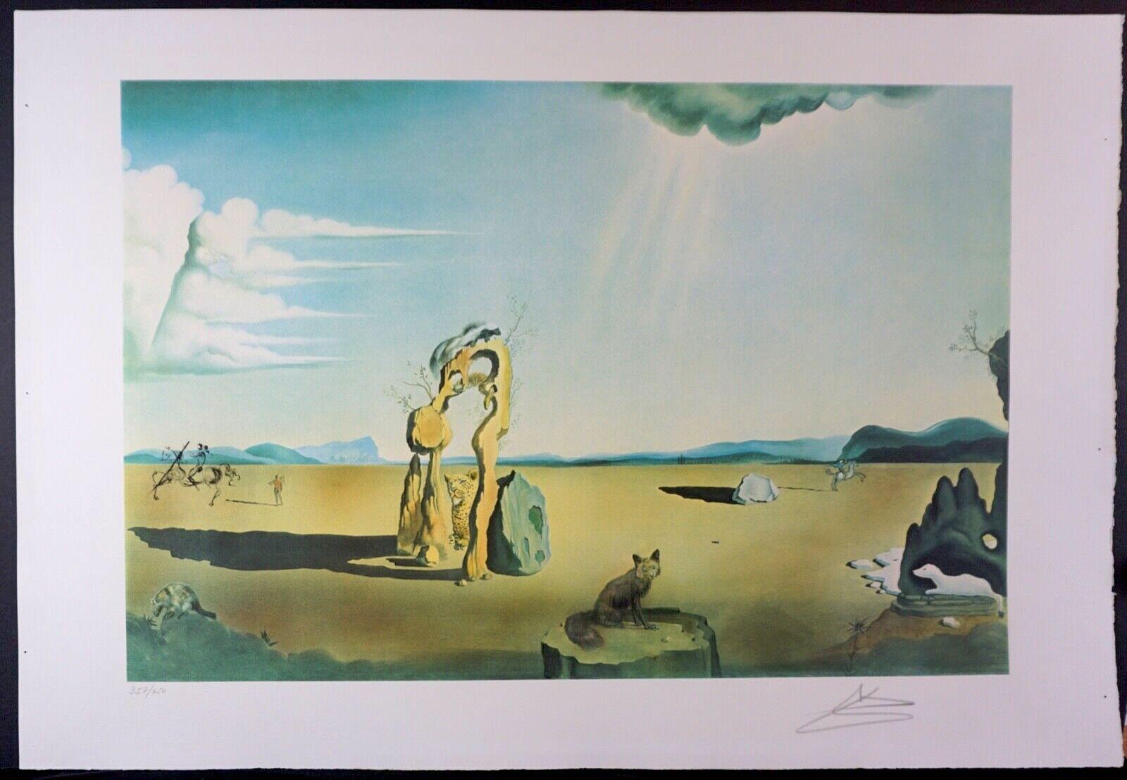 Salvador Dalí Landscape Print - Les Betes Sauvages dans le Desert