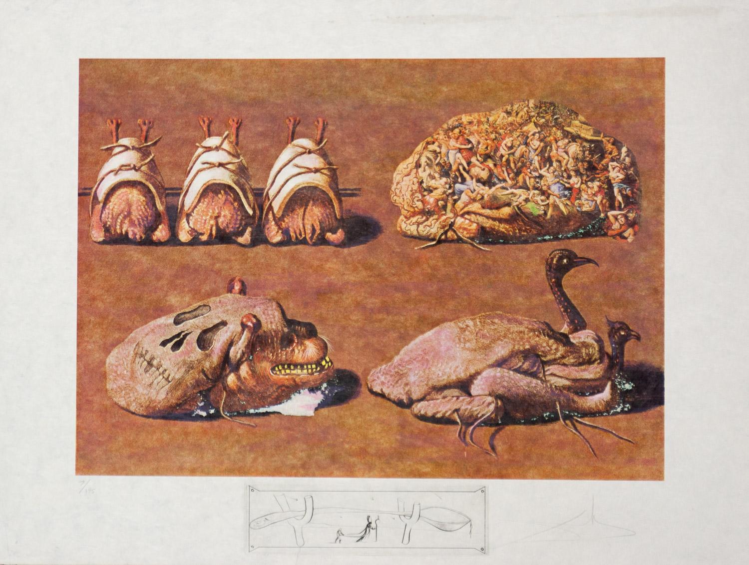 Salvador Dalí Abstract Print - Les Caprices Pinces Princiers from Les Diners de Gala series by Salvador Dali