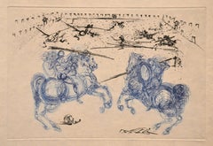 Les Cavaliers Bleus - Originalradierung von S. Dali - 1969