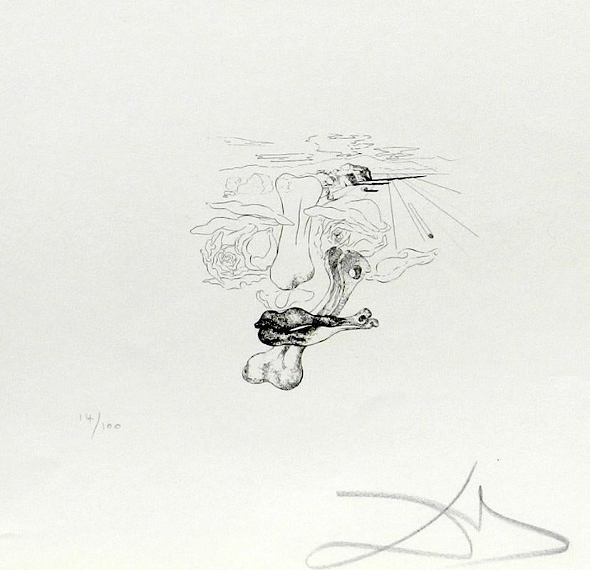 Salvador Dalí Print – Transfiguration des Chantes de Maldoror (Tongue)