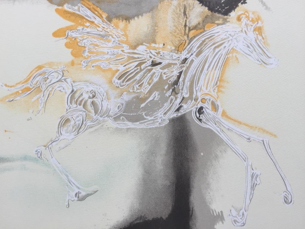 Les Chevaux de Dali - Noir Figurative Print par Salvador Dalí