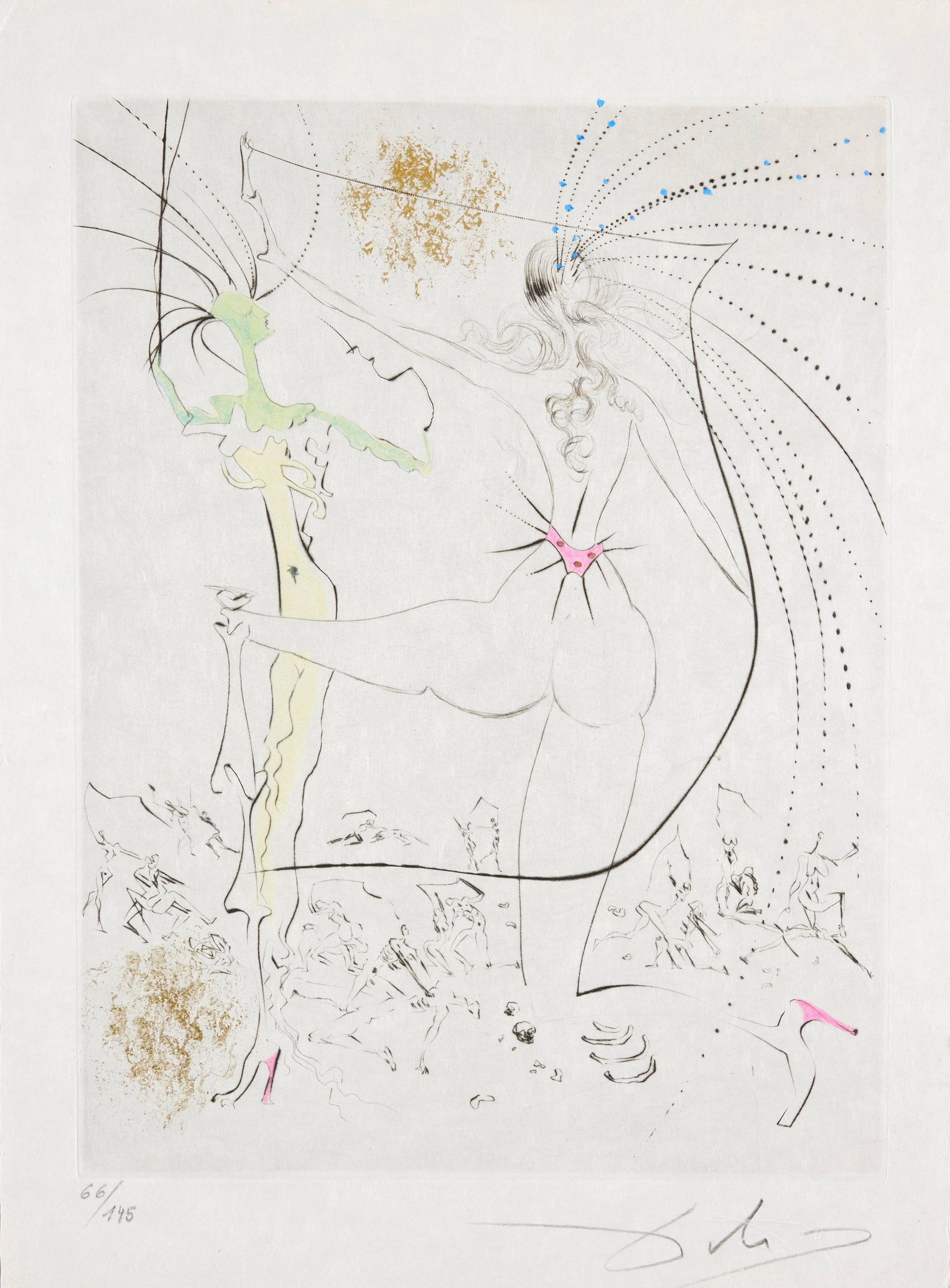 Les Fesses piquantes - Print by Salvador Dalí