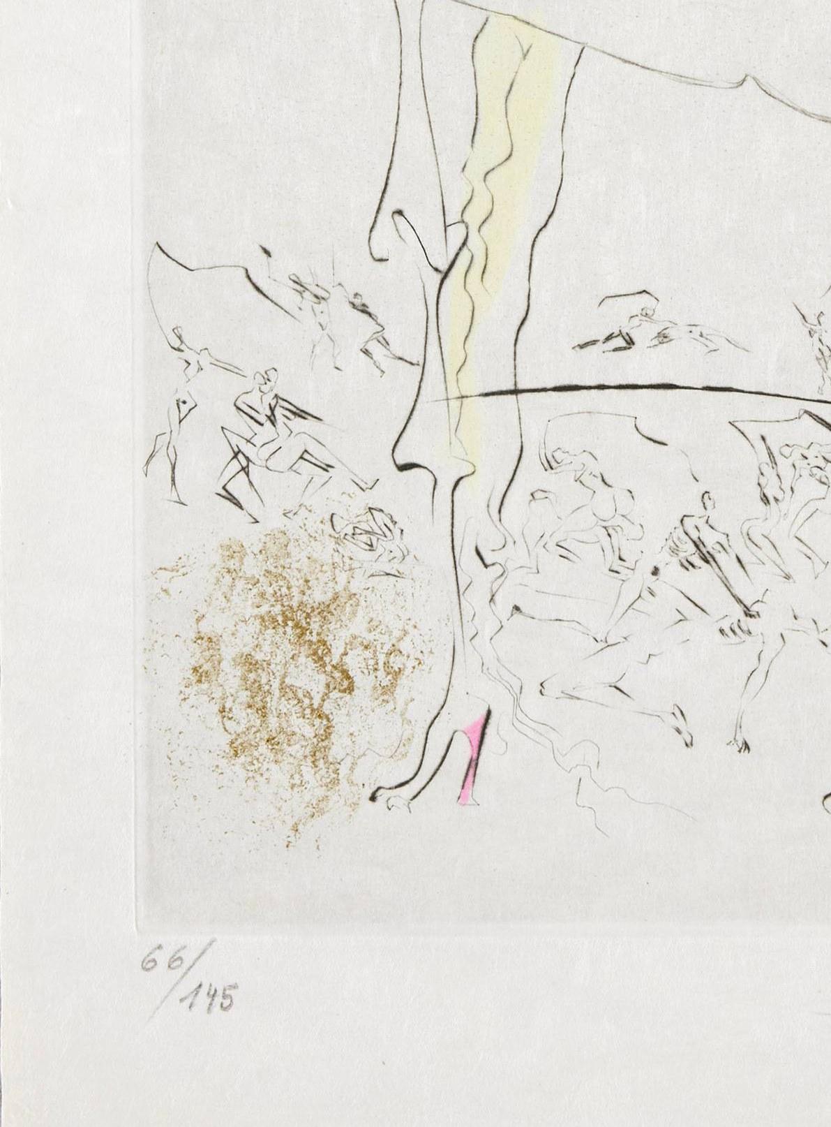 Salvador Dali (1904-1989) - Les Fesses piquantes

Etching from 1969.

66/145 on Japan paper.

Dimensions of work: 38 x 28.5 cm.

Hand signed.

Publisher: Graphik Europa Anstalt.

Reference: Michler/Löpsinger 368f.

The work is in Excellent