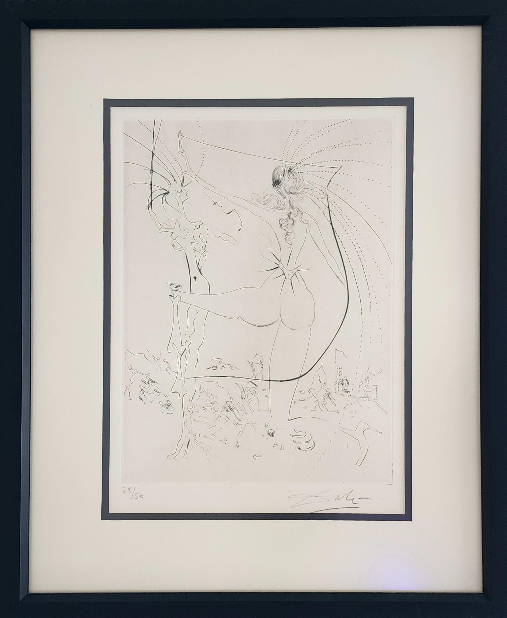 Portrait Print Salvador Dalí - Les Fesses Piquantes (de La Vénus aux Fourrure)