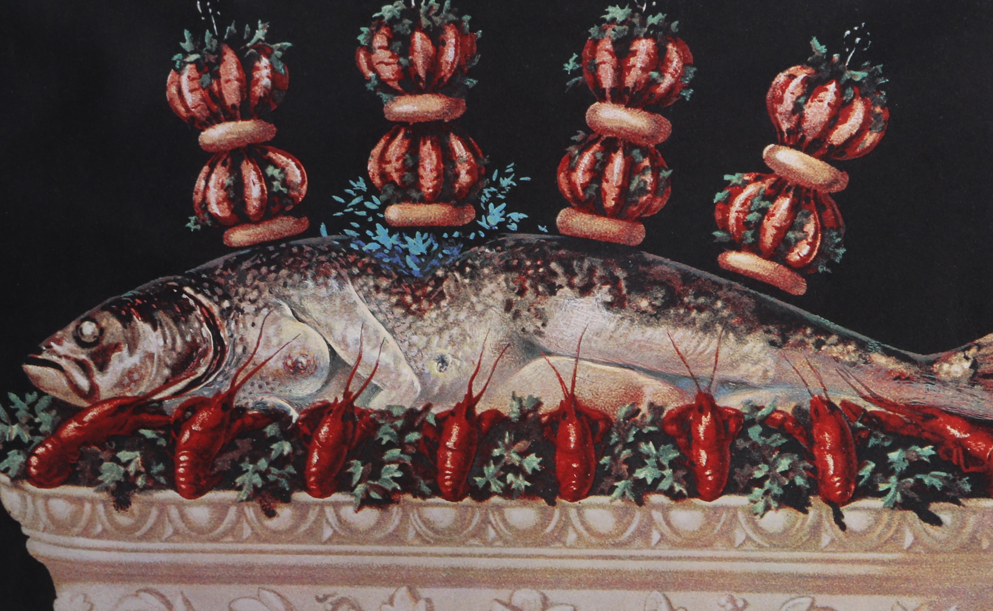 Les Panaches de Les Diners de Gala, lithographie de Salvador Dali - Gris Figurative Print par Salvador Dalí