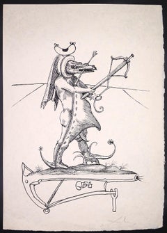 Les Songes Drôlatiques de Pantagruel: Crocodile - Lithograph by S. Dalì - 1973