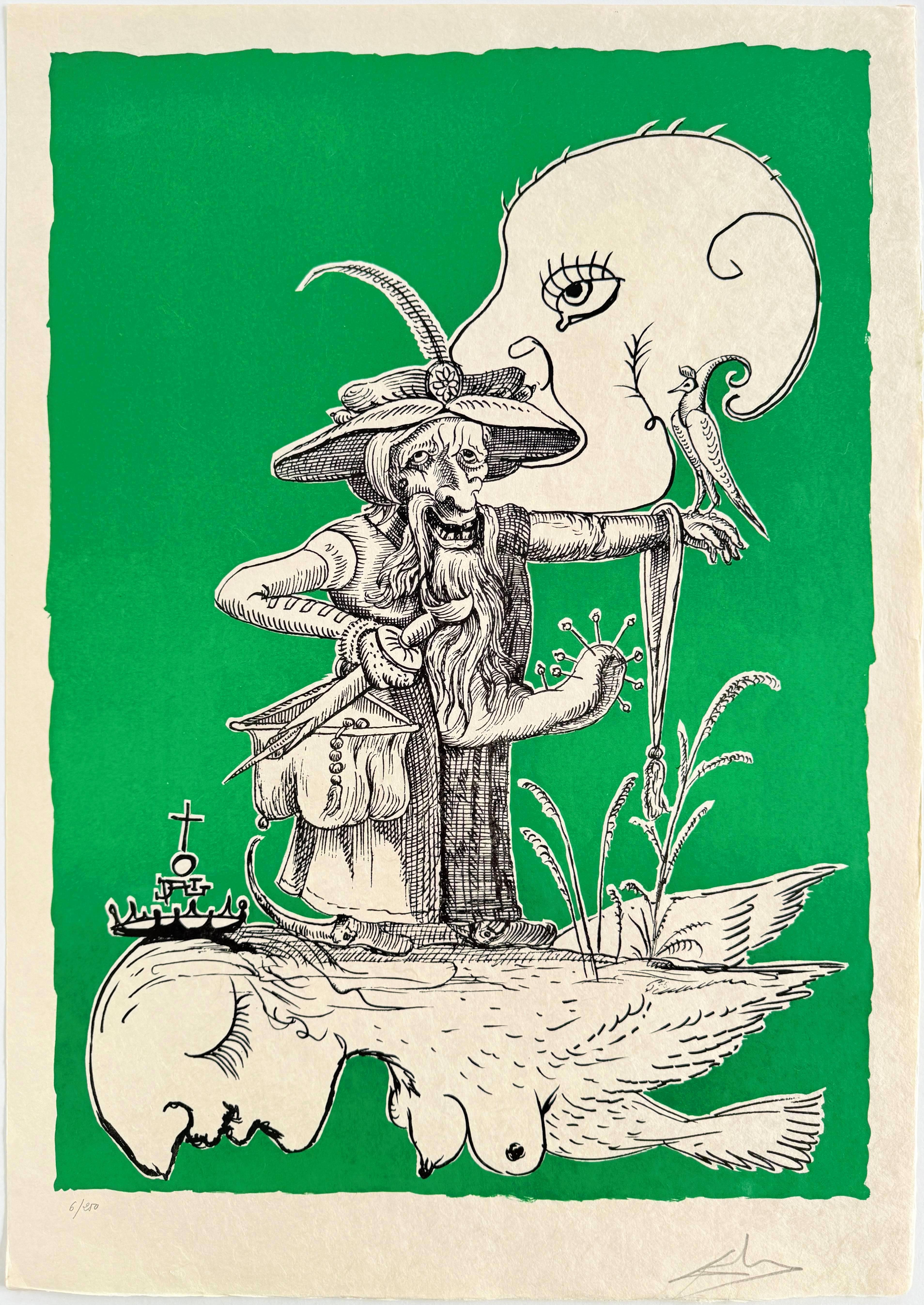 Le canzoni drastiche di Pantagruel, piano I - Print di Salvador Dalí