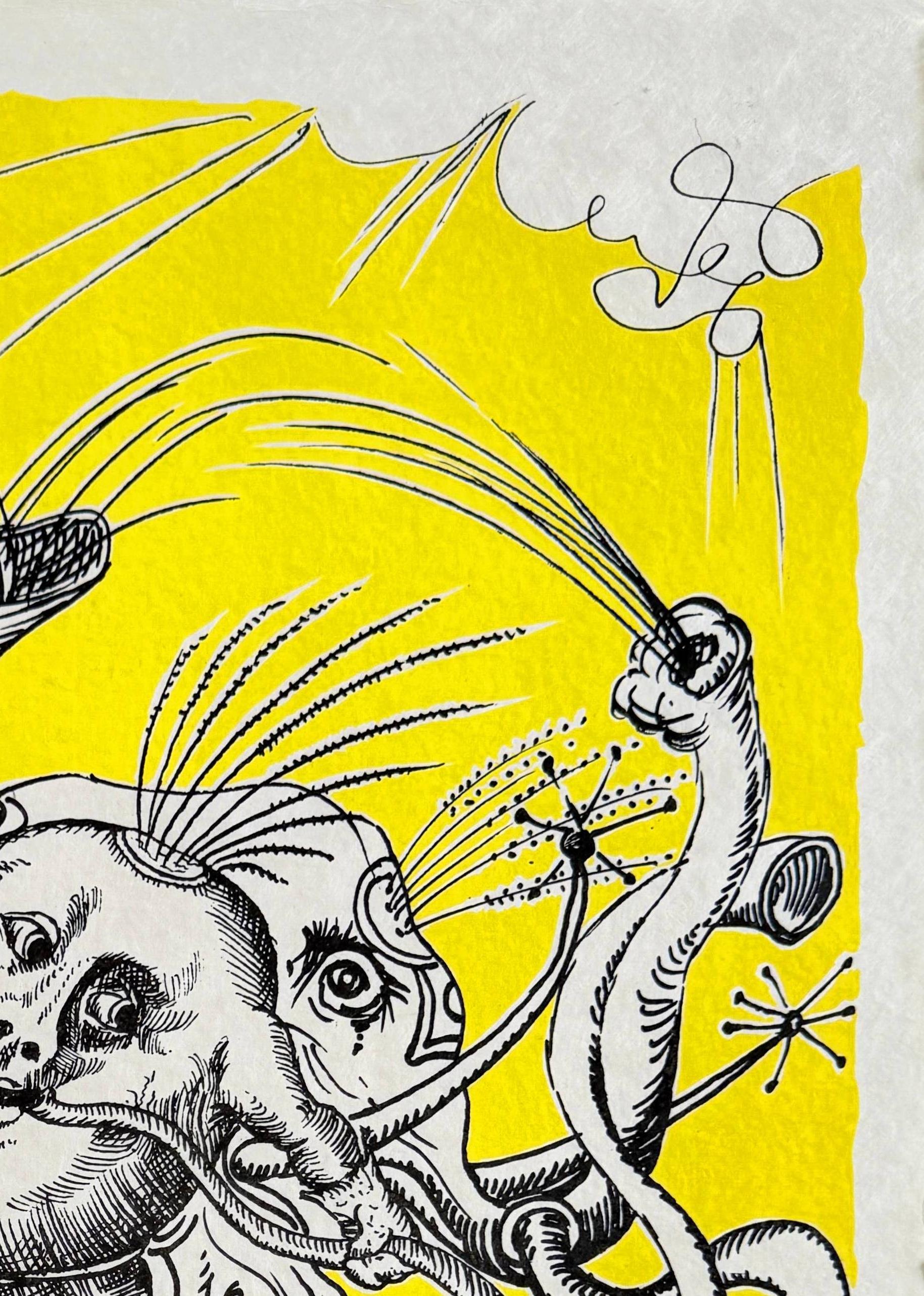 Le canzoni drastiche di Pantagruel, piano II - Print Giallo di Salvador Dalí