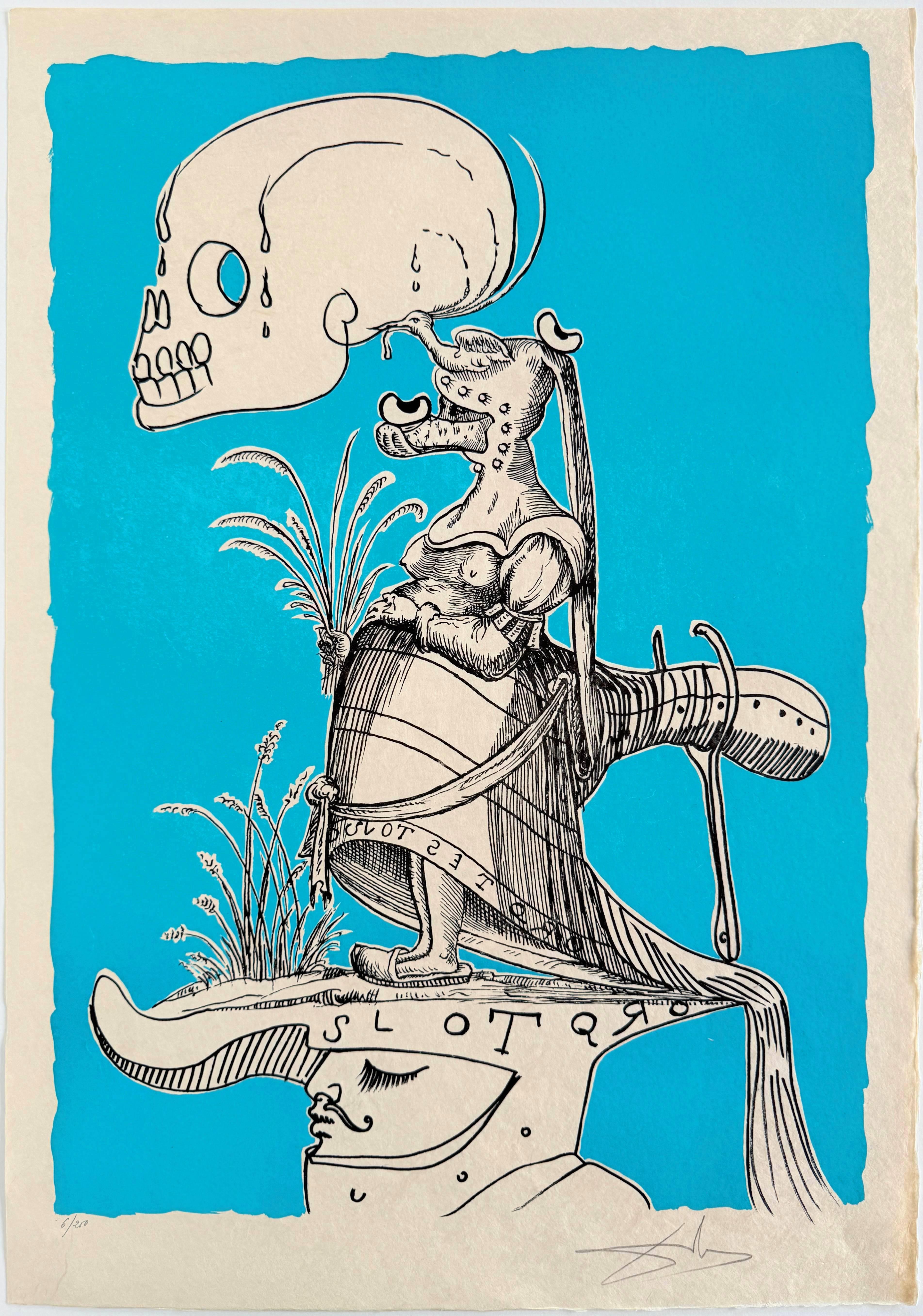Les Songes Drôlatiques de Pantagruel, Planche III - Print de Salvador Dalí