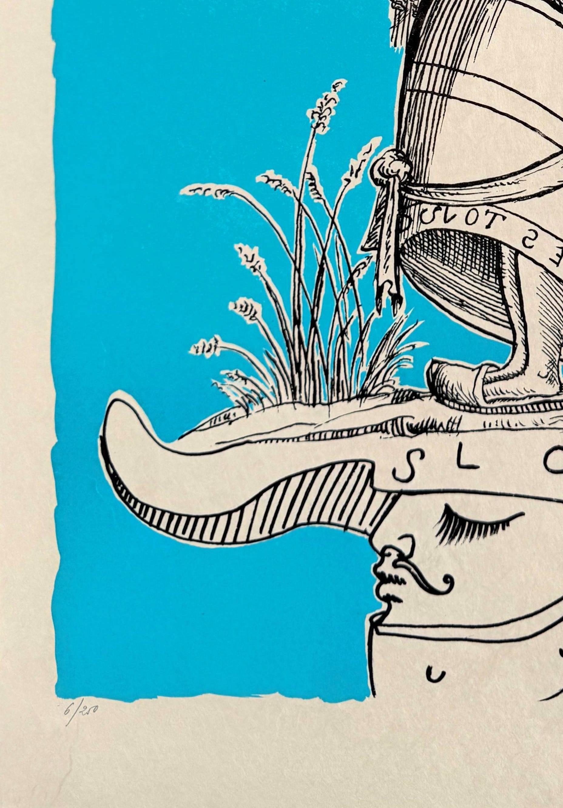 Salvador Dalí (1904-1989) - Las Canciones Drôlatiques de Pantagruel, Plancha III

Litografía de 1973.

Edición 6/250 en papel Japón.

Dimensiones de la obra: 76 x 56 cm

Editorial: Carpentier.

Impreso por Atelier Grapholith.

La obra está en