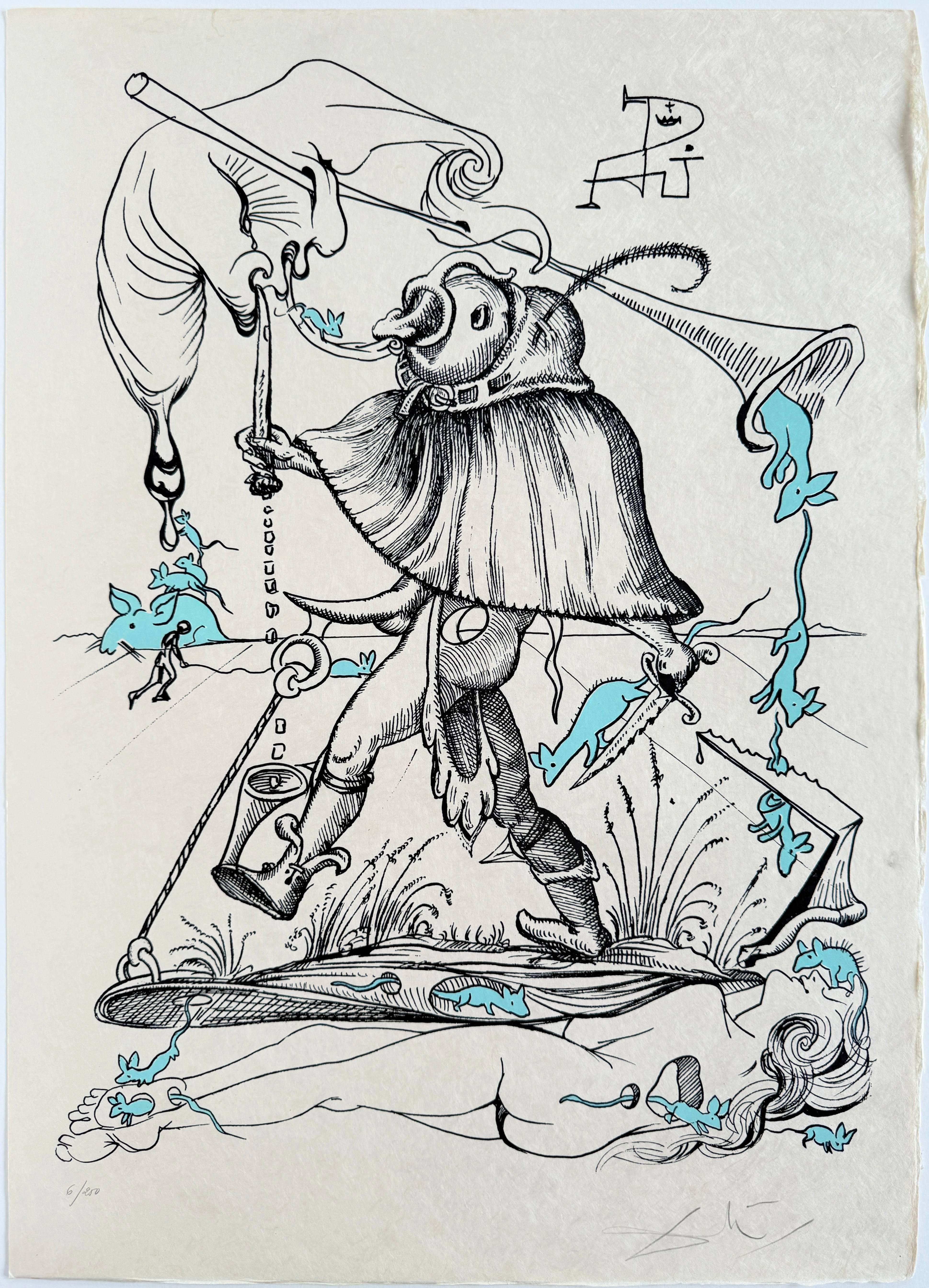 Die Drôlatique-Lieder von Pantagruel, Planche VI – Print von Salvador Dalí
