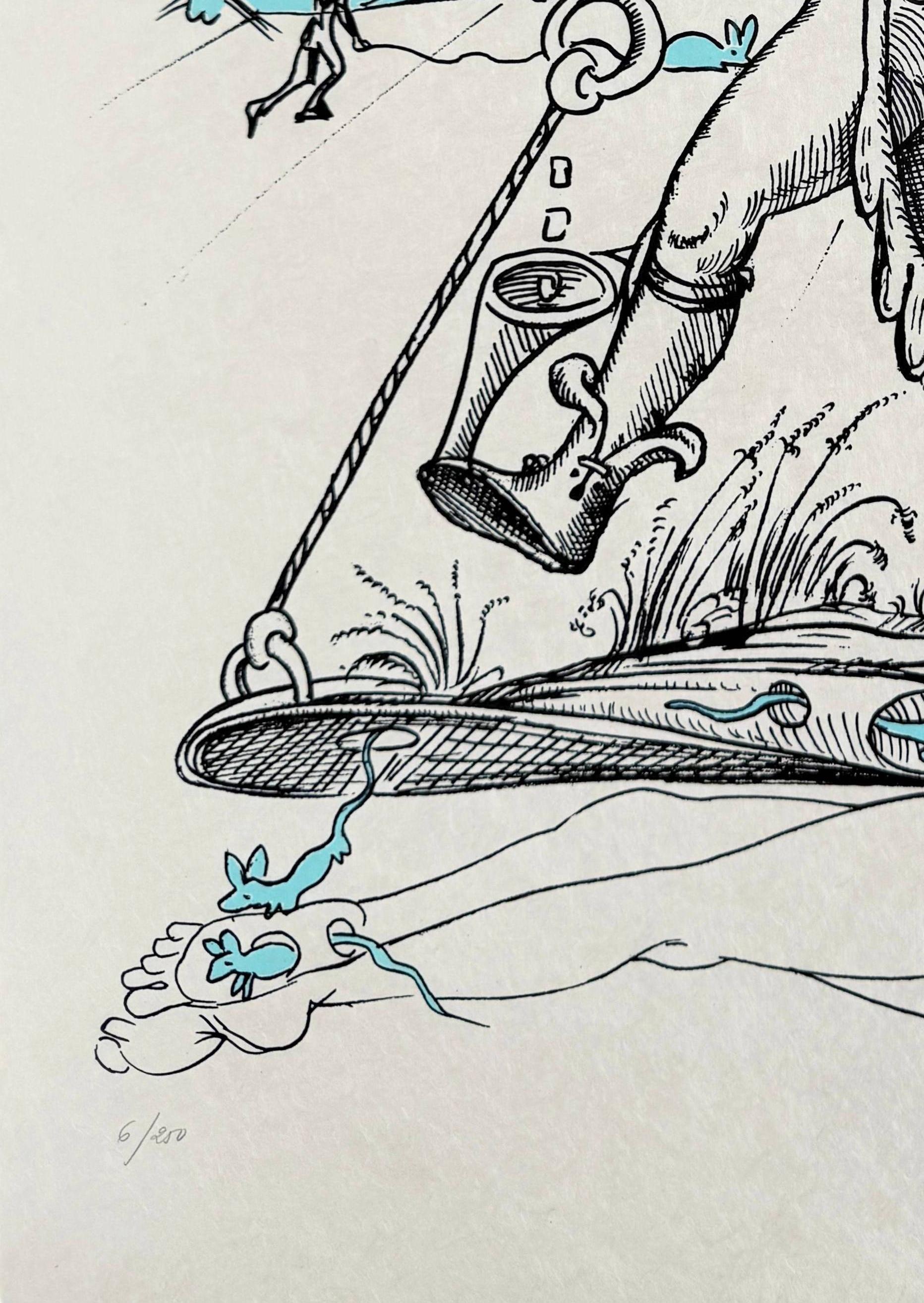 Salvador Dali (1904-1989) - Die Drôlatique-Gesänge des Pantagruel, Planche VI
Lithographie von 1973.

Auflage 6/250 auf Japonpapier.

Abmessungen des Werks: 76 x 56 cm

Herausgeber: Carpentier.

Gedruckt von Atelier Grapholith.

Das Werk ist in