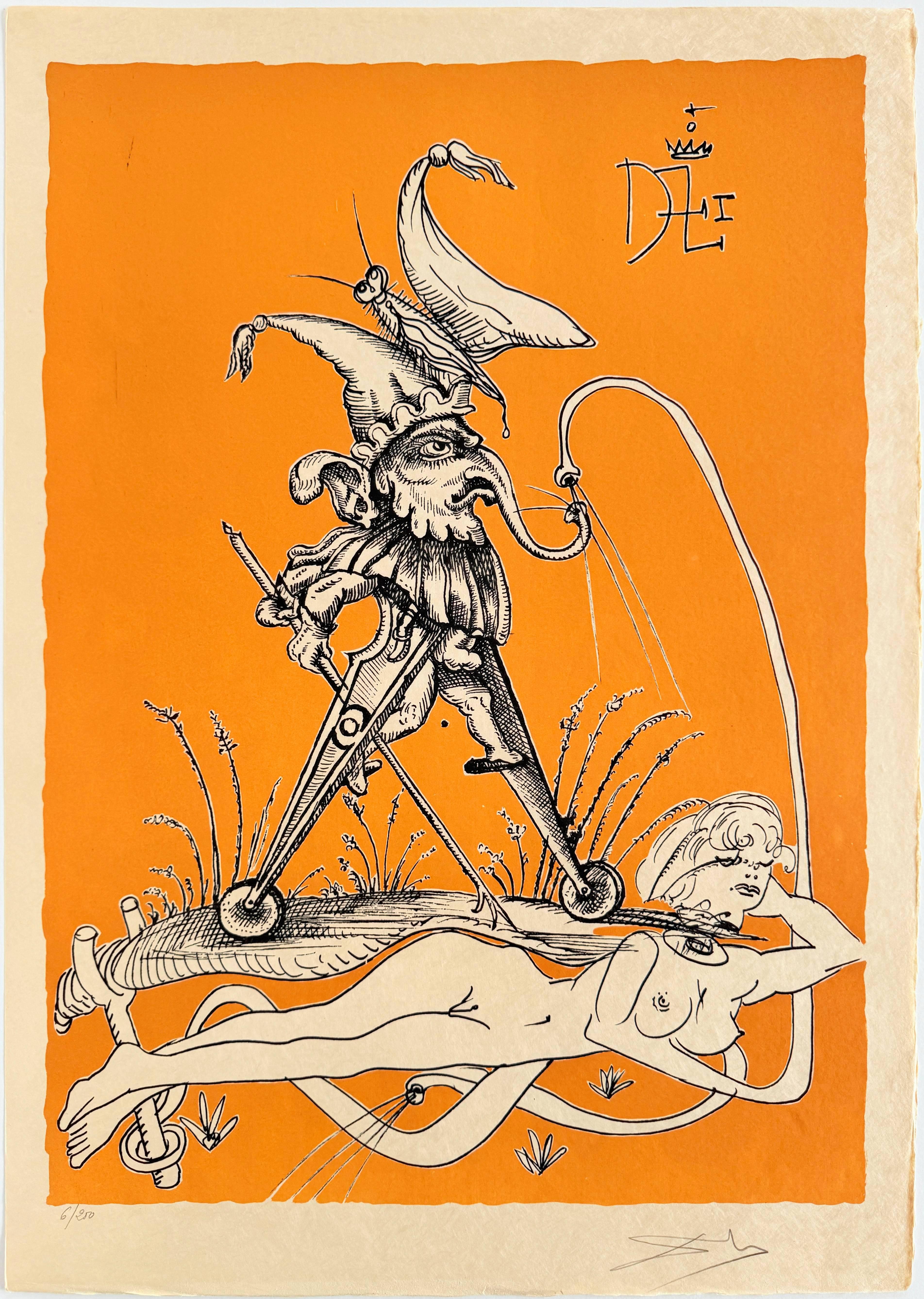 Les Songes Drôlatiques de Pantagruel, Planche VII - Print de Salvador Dalí