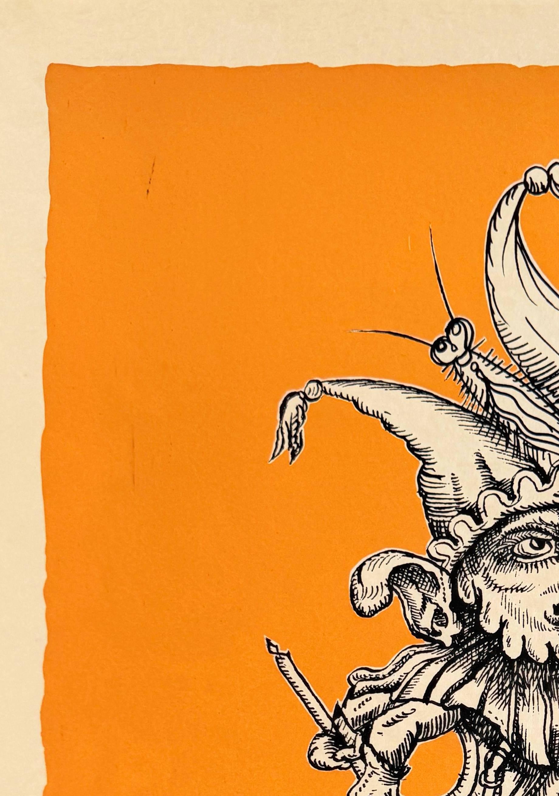 Les Songes Drôlatiques de Pantagruel, Planche VII - Surréalisme Print par Salvador Dalí