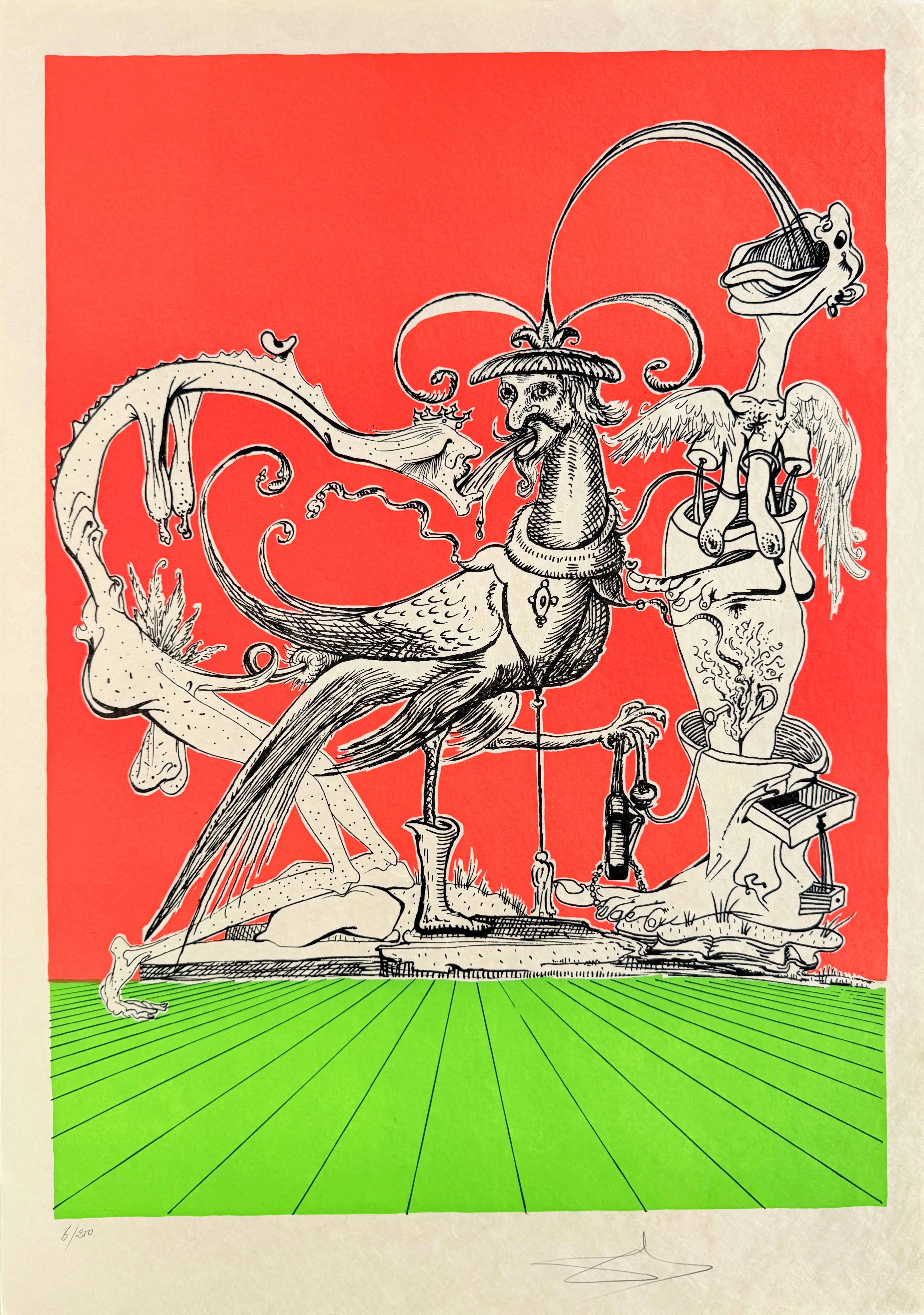 Le canzoni drastiche di Pantagruel, piano VIII - Print di Salvador Dalí